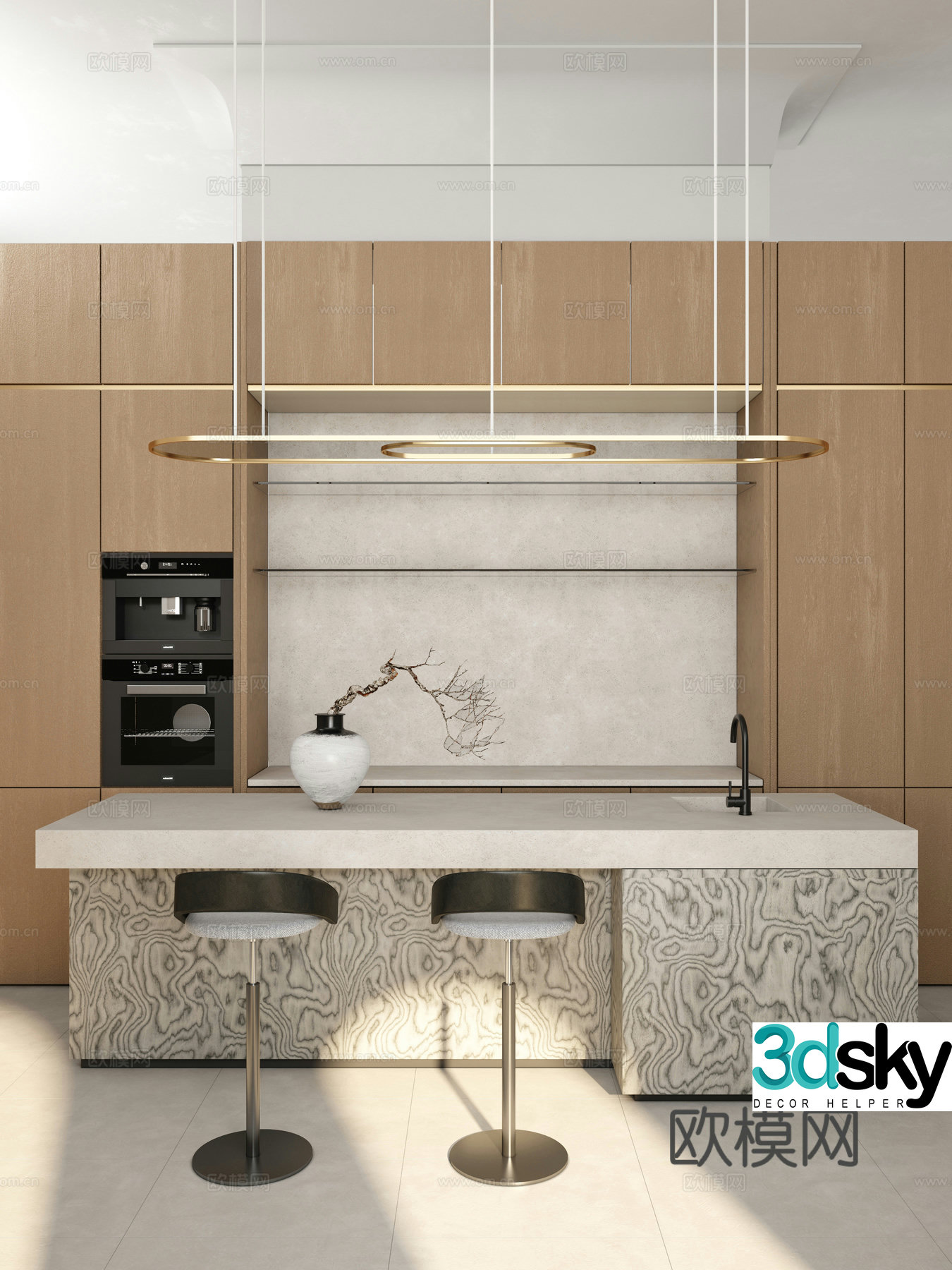 Modern Italian bar water bar restaurant bar 3d model