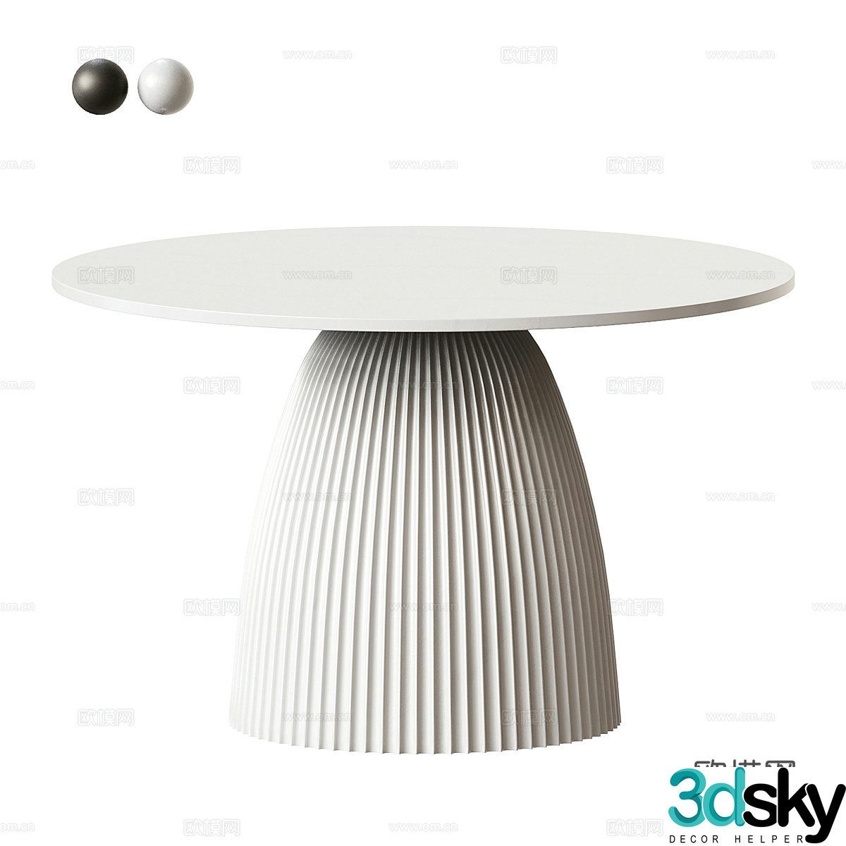 Modern Italian minimalist Rass dining table 3D model