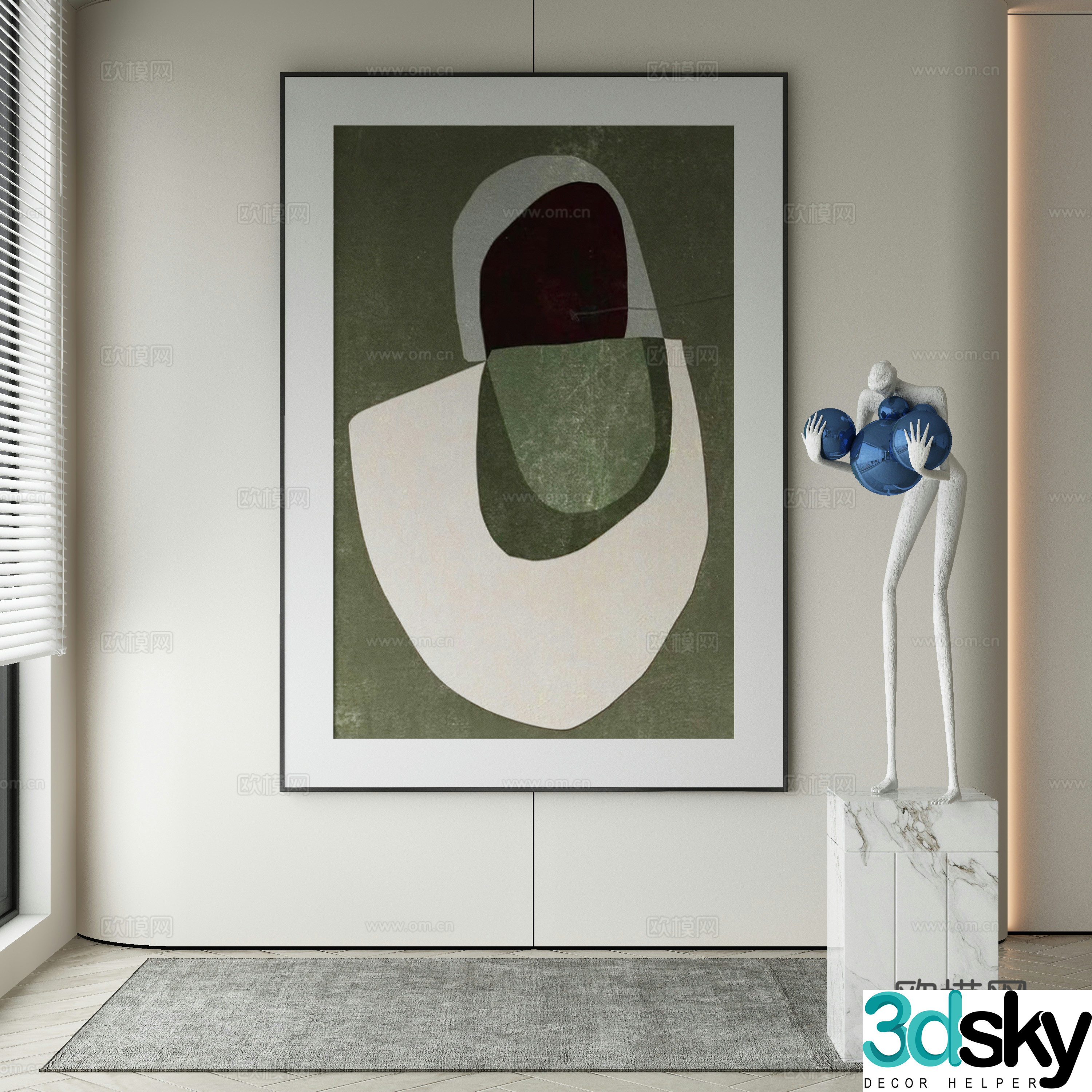 Wasabi hanging painting oil painting 3d model