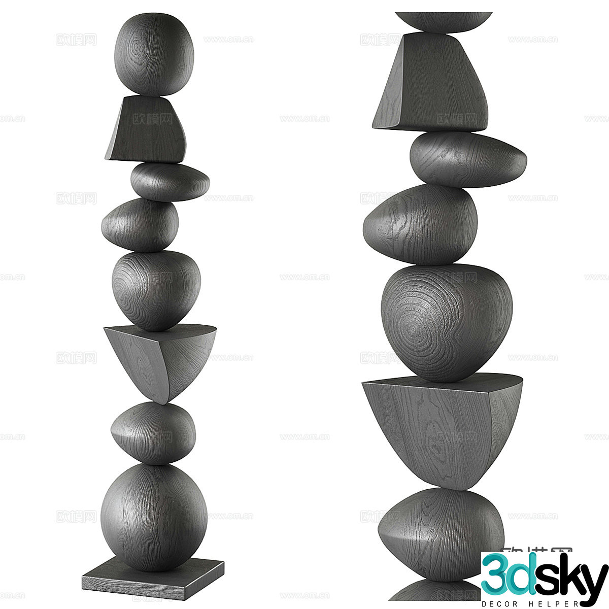New Chinese style Wasabi sculpture ornament 3D model