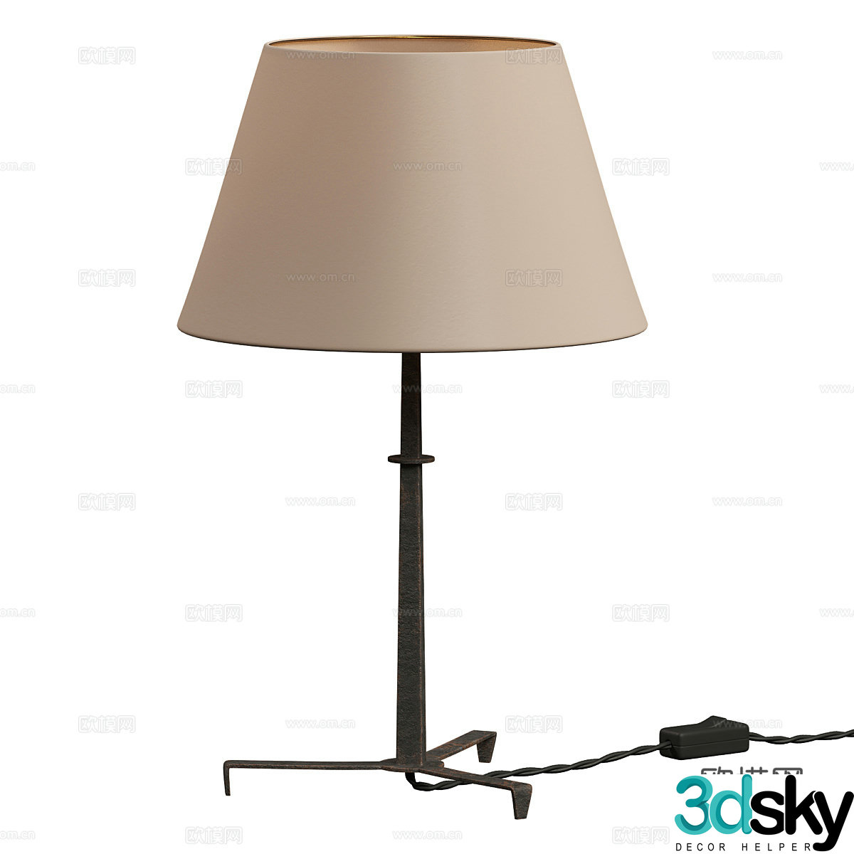 New Chinese Jean-Michel Frank desk lamp 3D model