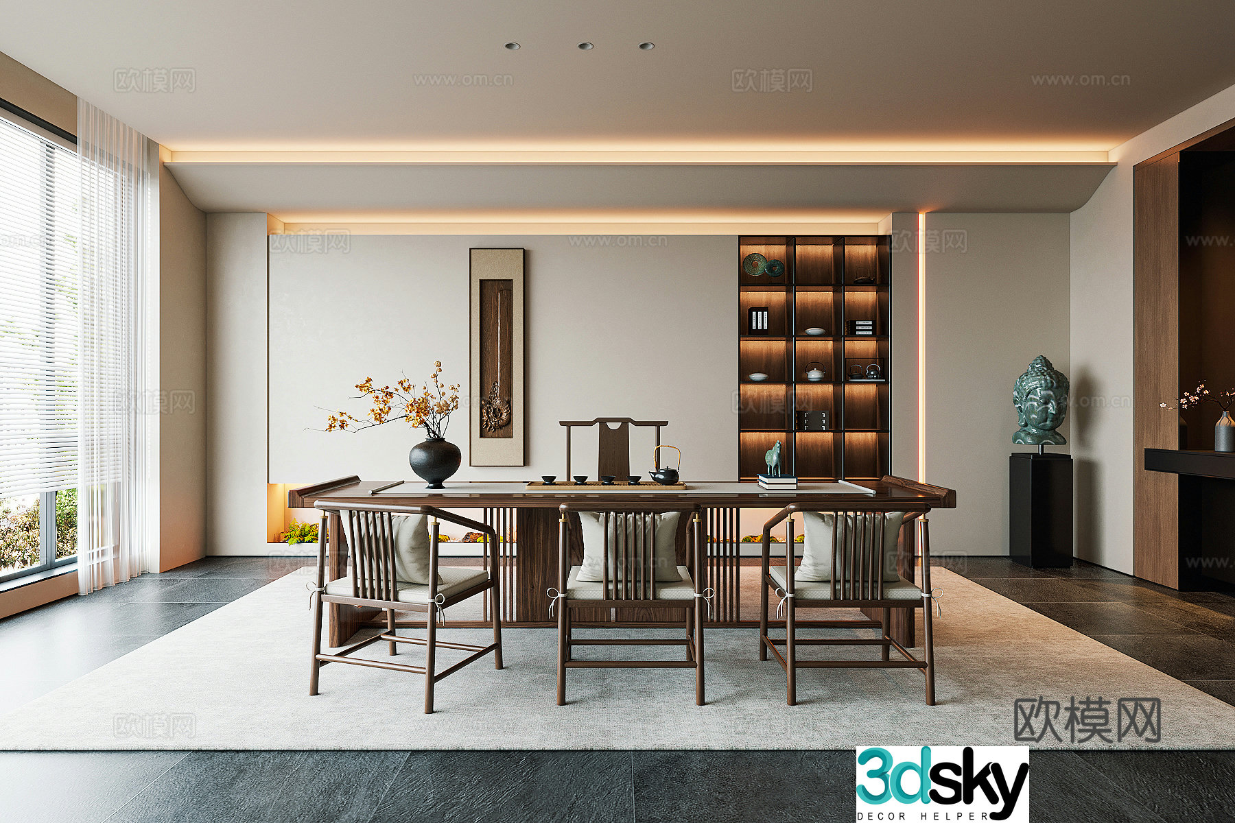 New Chinese tea room 3D model