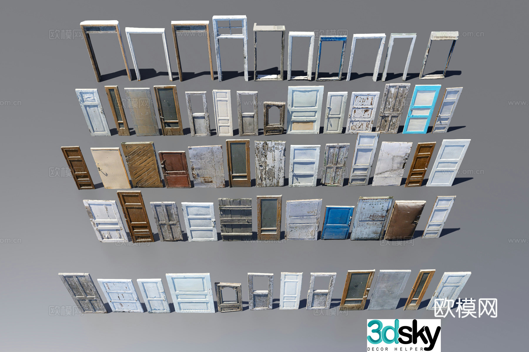 Damaged door 3d model