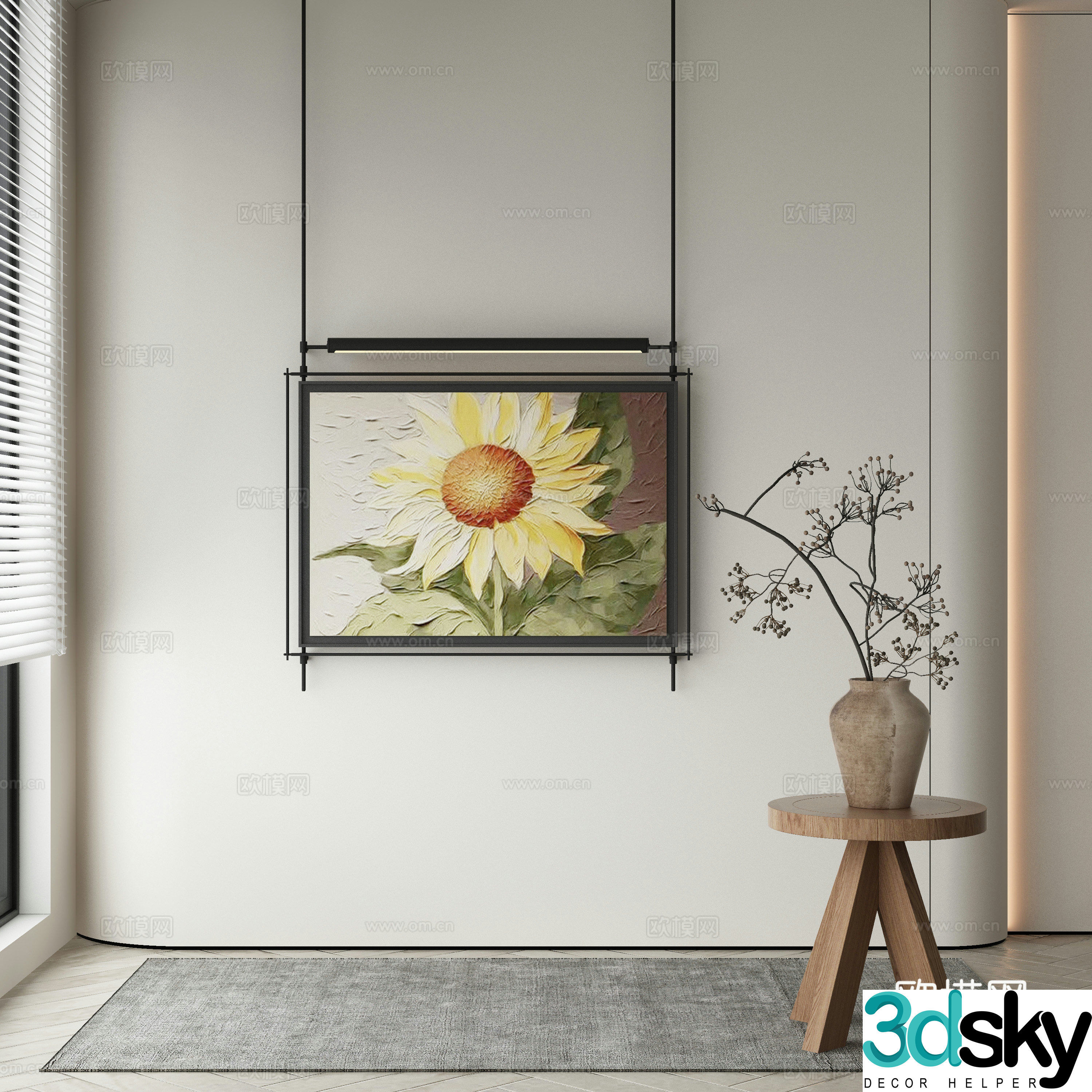 Wasabi hanging painting oil painting 3d model