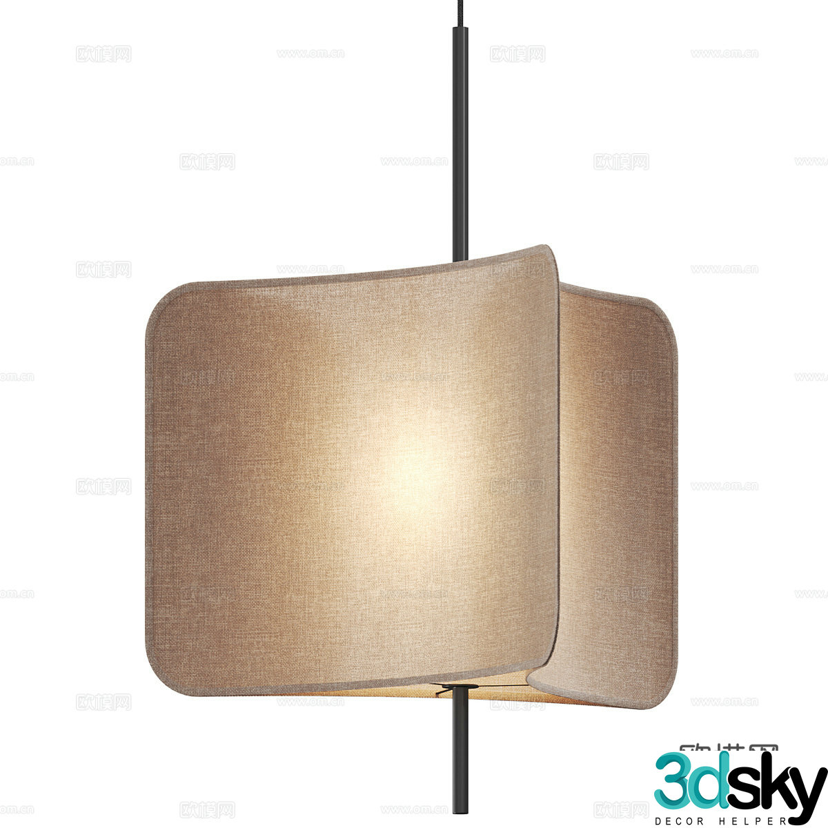 New Chinese style decorative chandelier 3D model