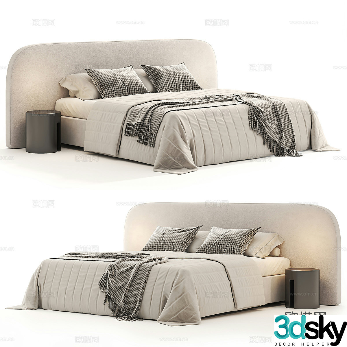 Double bed 3d model