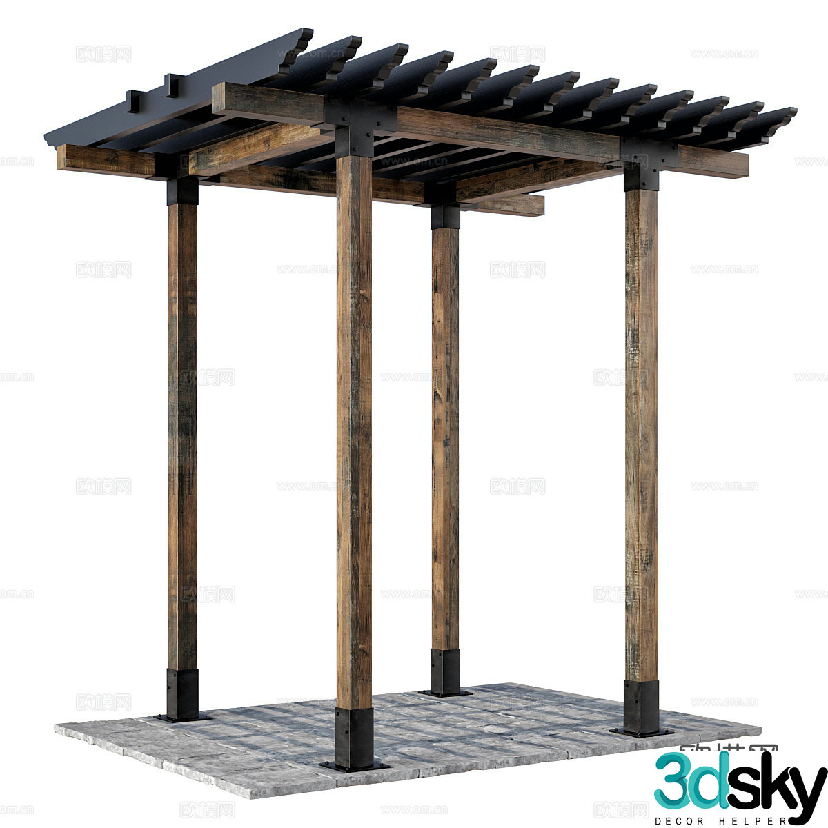 New Chinese style courtyard pavilion 3D model