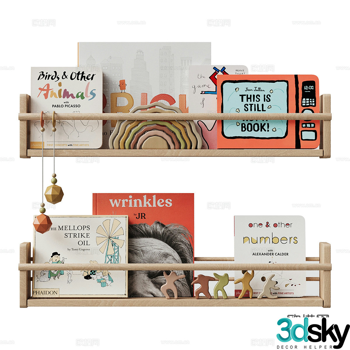 Modern Cream Style Children’s Books Children’s Painting 3D Model