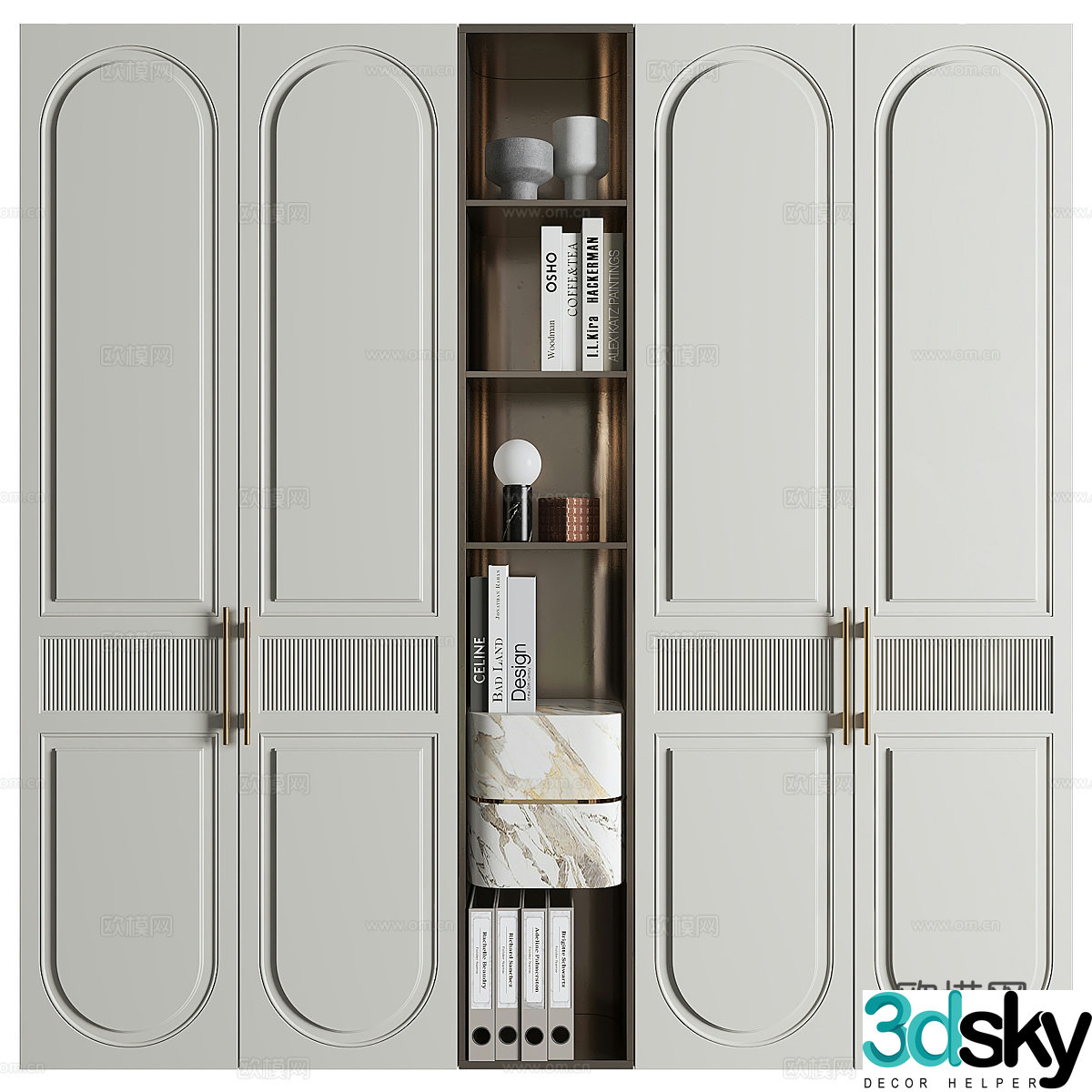 New Chinese style light luxury wardrobe 3D model