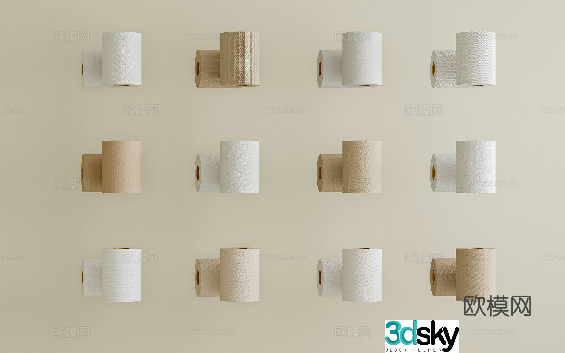 Paper towels paper roll paper 3d model