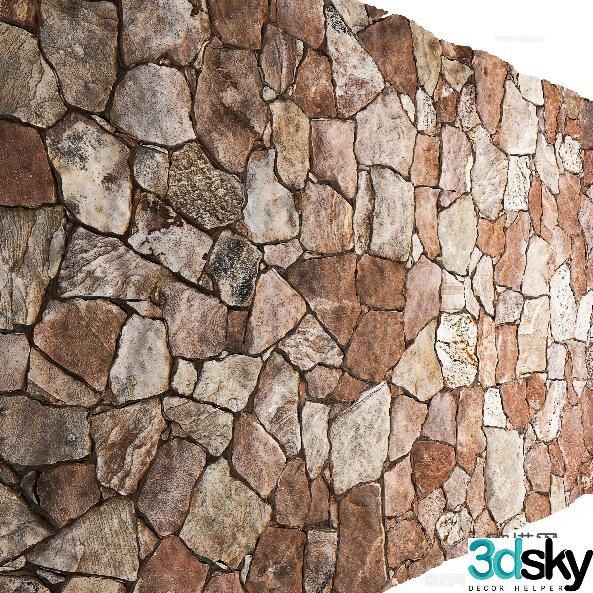 Stone wall cultural stone wall 3d model