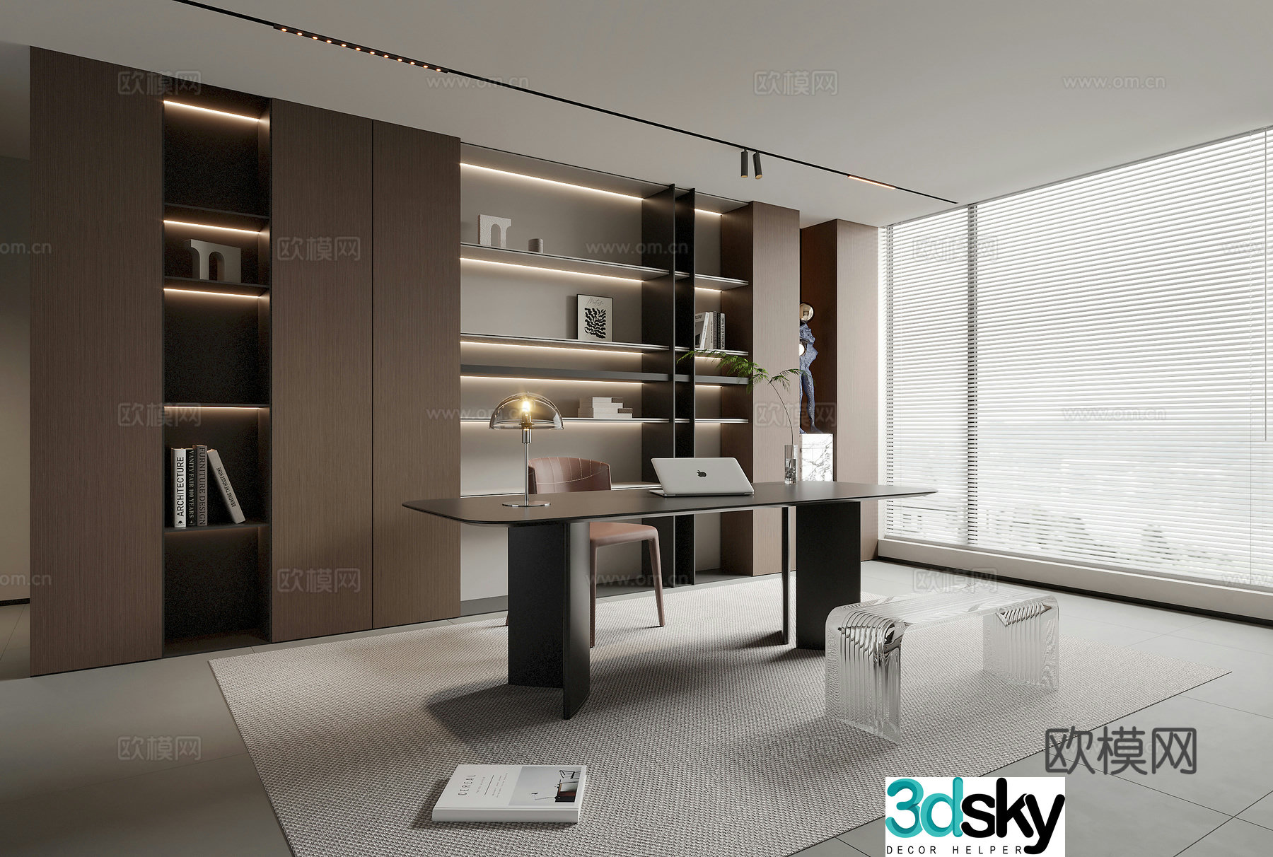 Modern study 3d model