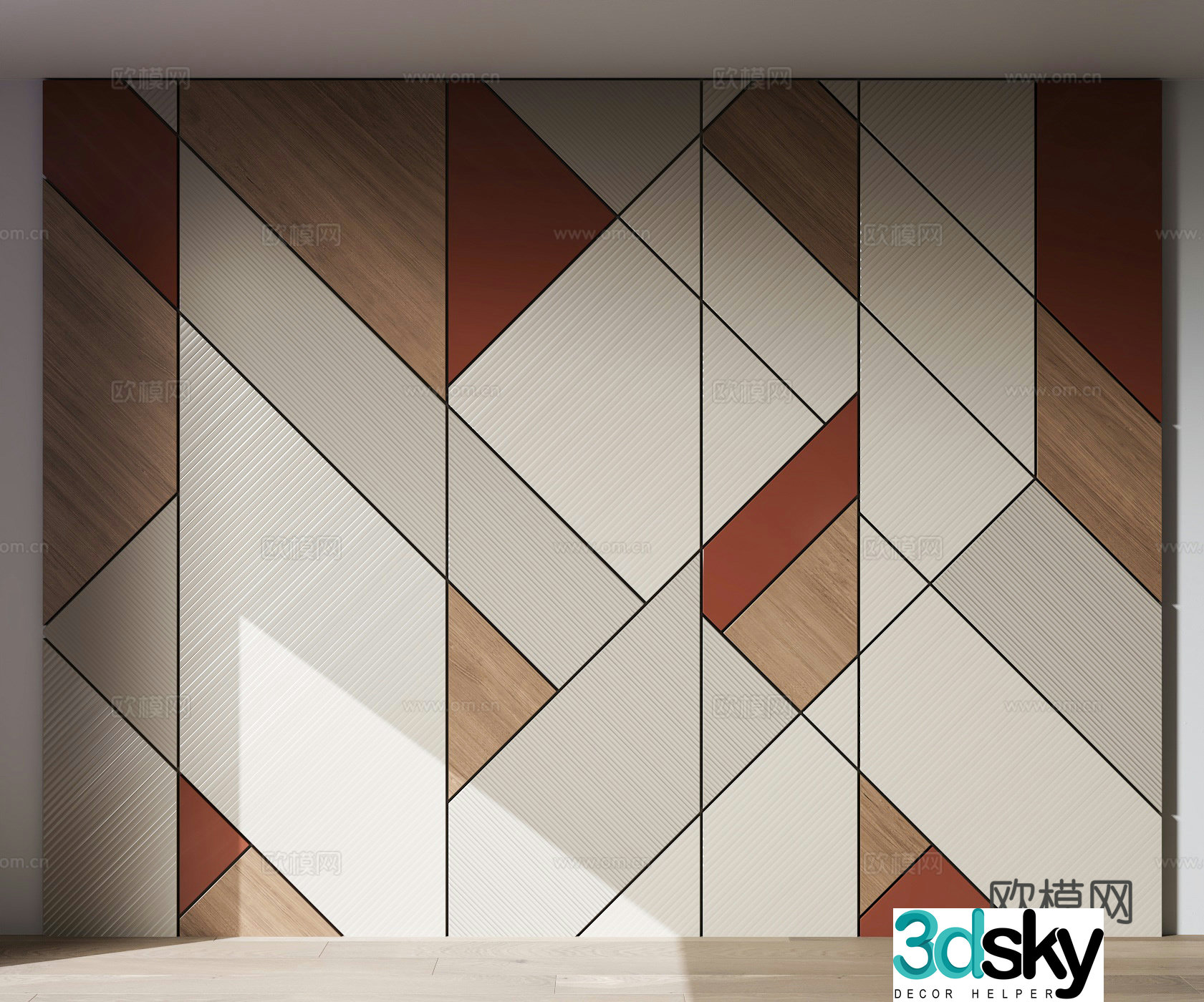 Middle-aged modeling wall Creative background wall Decorative background wall Wall decorative wall panel 3d model