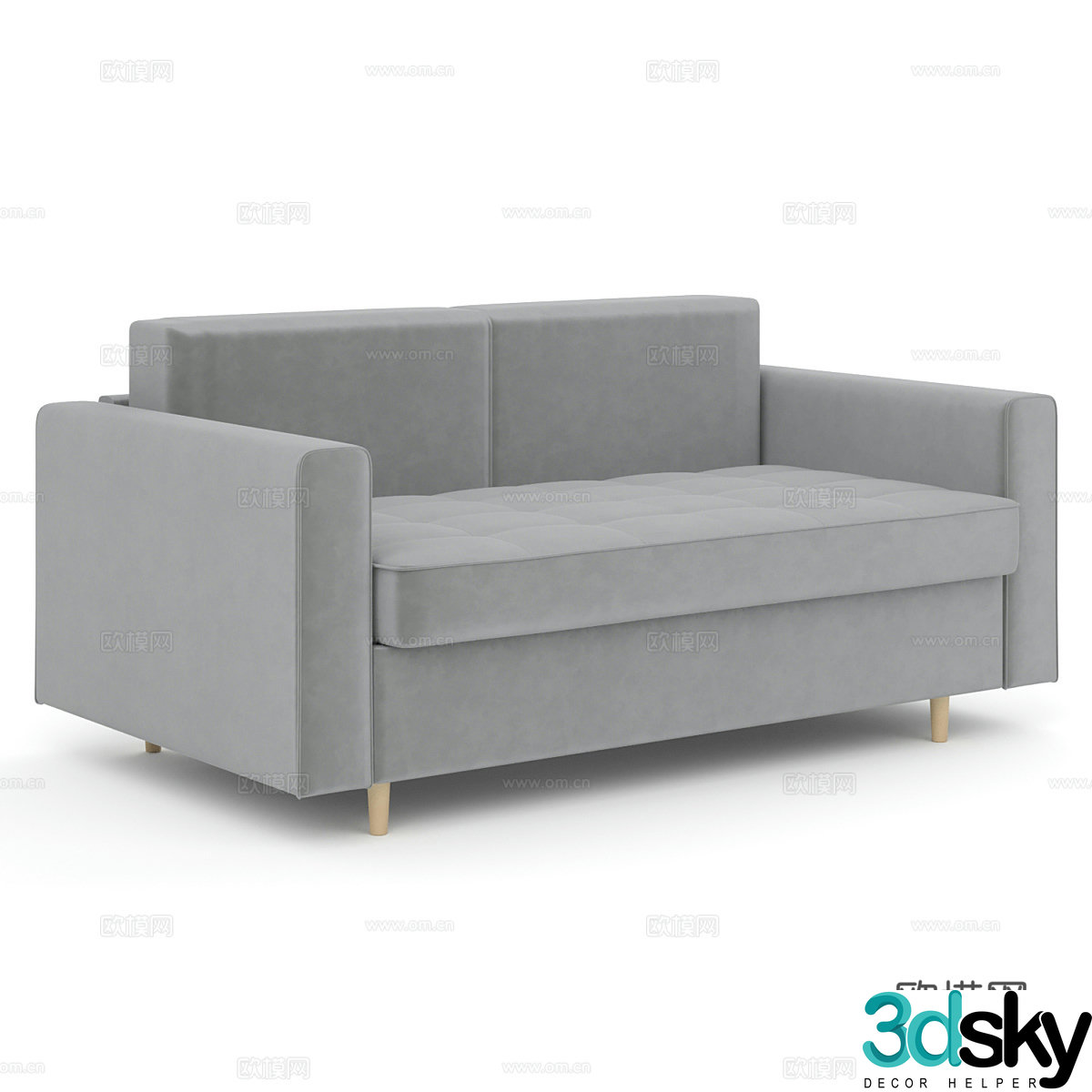 3d model of double sofa