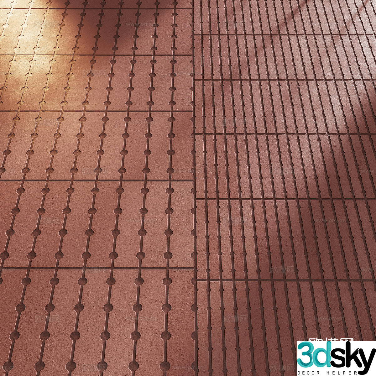 New Chinese-style ceramic tiles Cement brick Structural brick Antique brick 3D model
