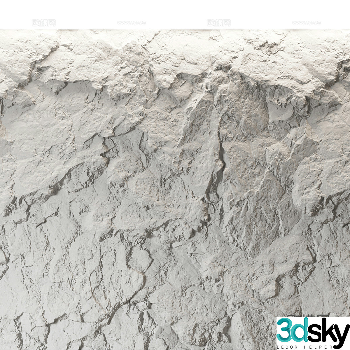 New Chinese style light luxury rock wall PU stone 3d model