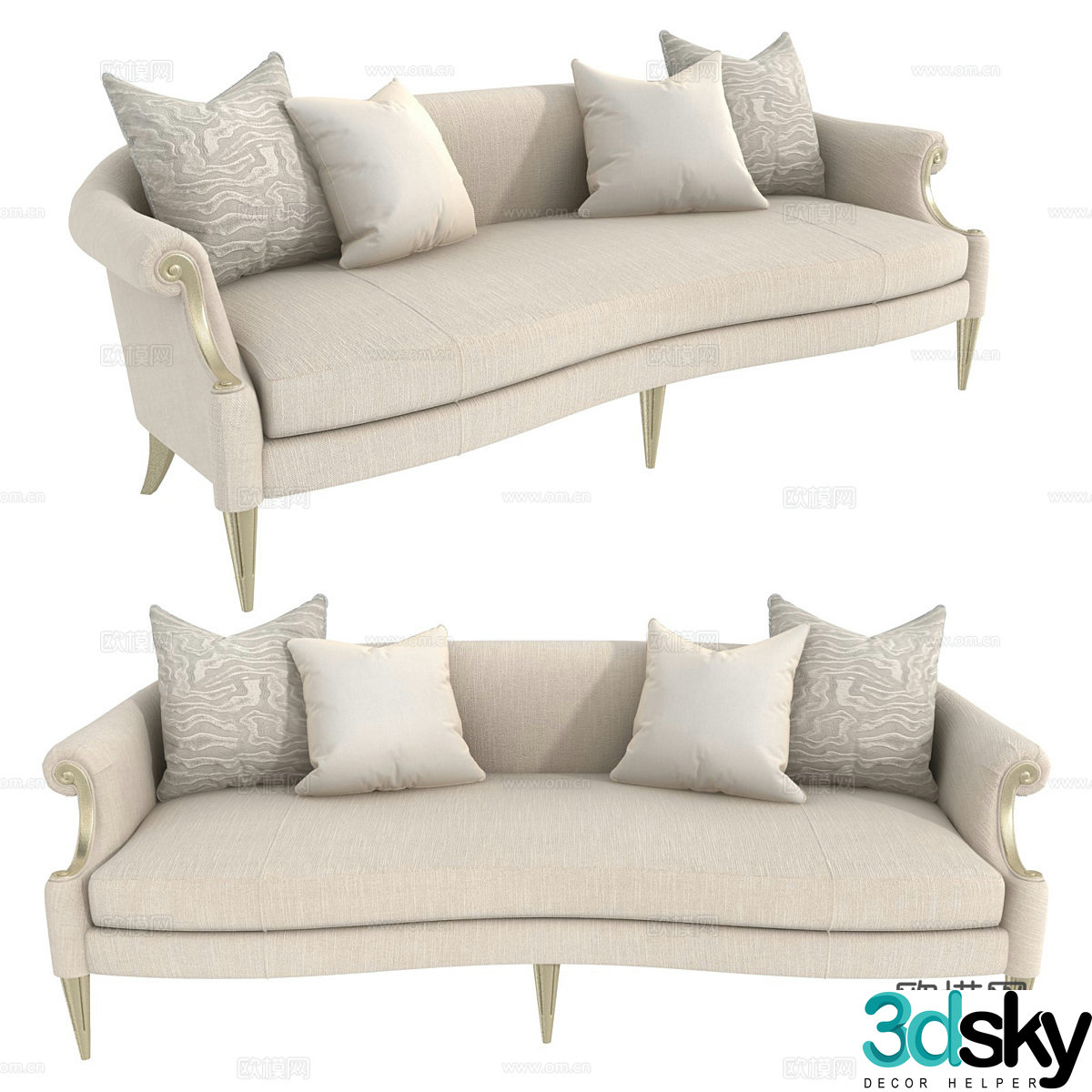 3d model of double sofa