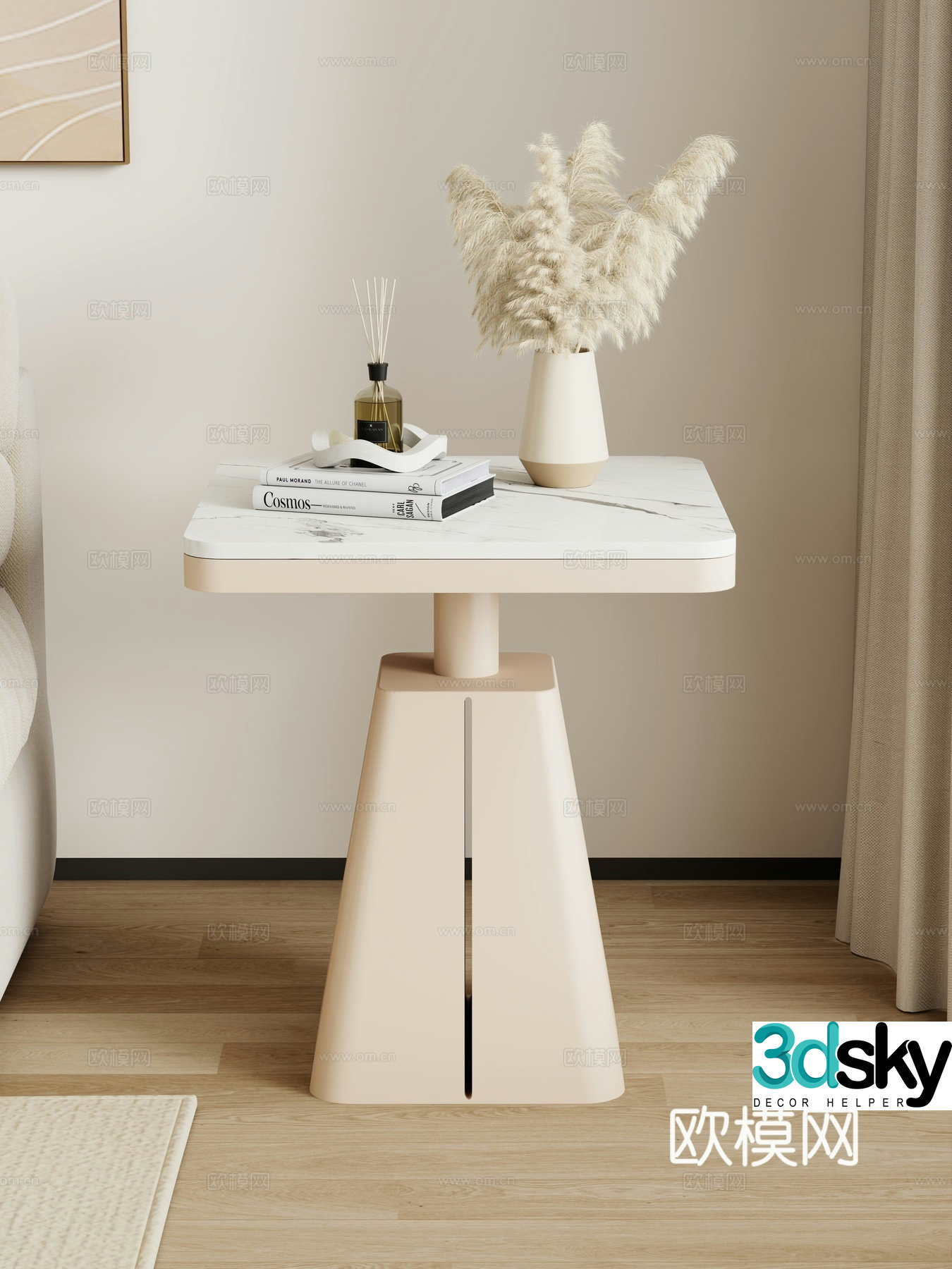 Modern side table corner table shelf decoration 3d model