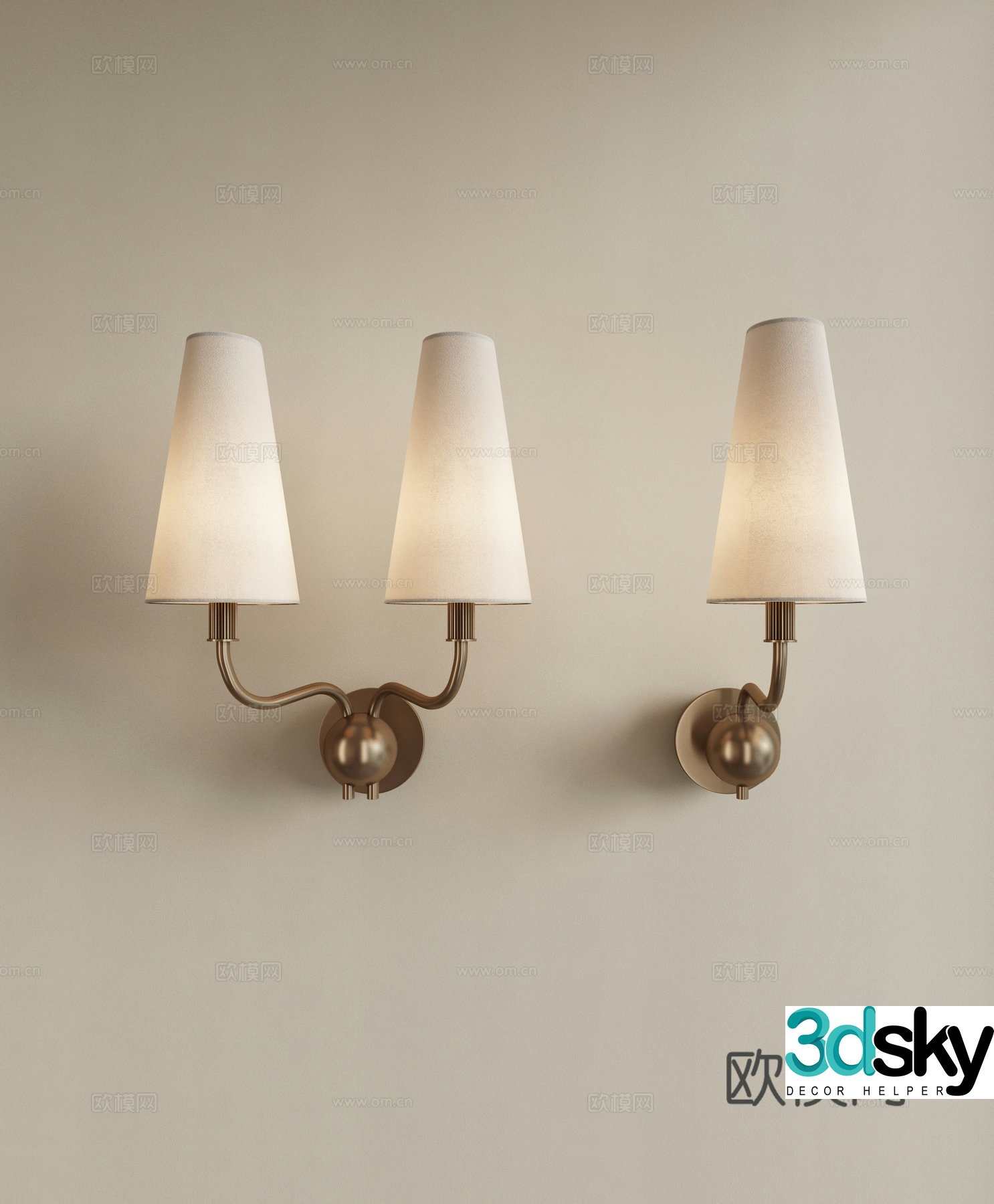 Modern light luxury wall lamp Metal wall lamp Multi-head wall lamp Single-head wall lamp Bedside wall lamp 3D model