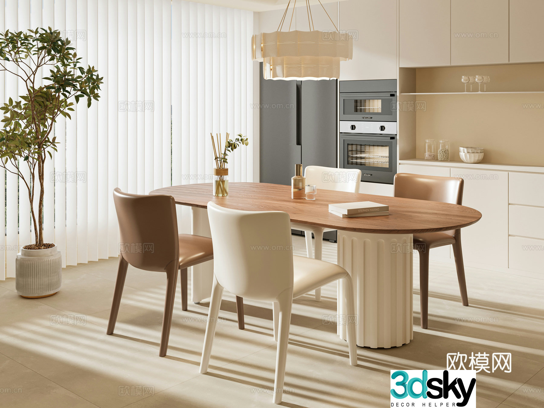 Creamy Home Restaurant 3D Model
