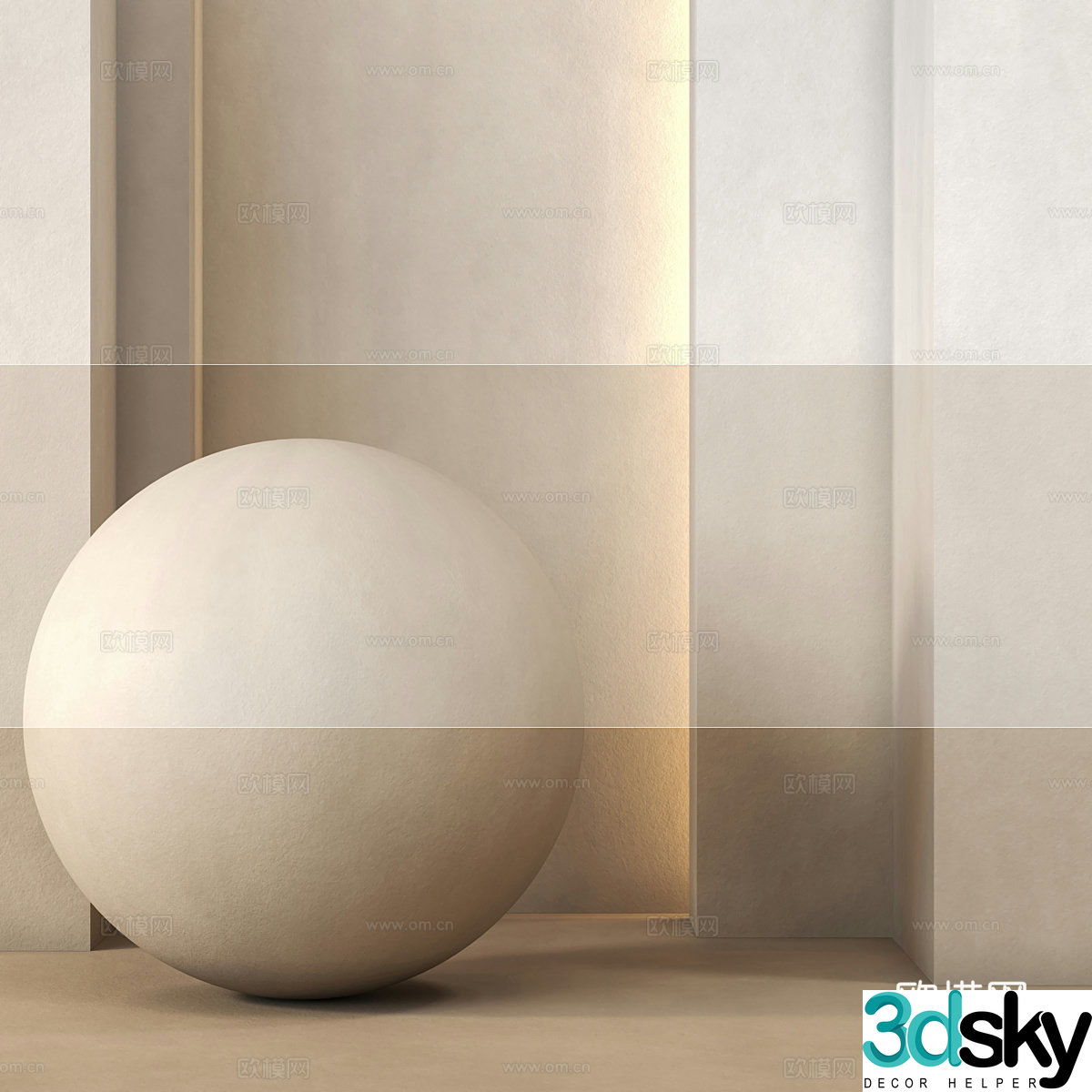 Modern micro-cement wall art paint 3d model