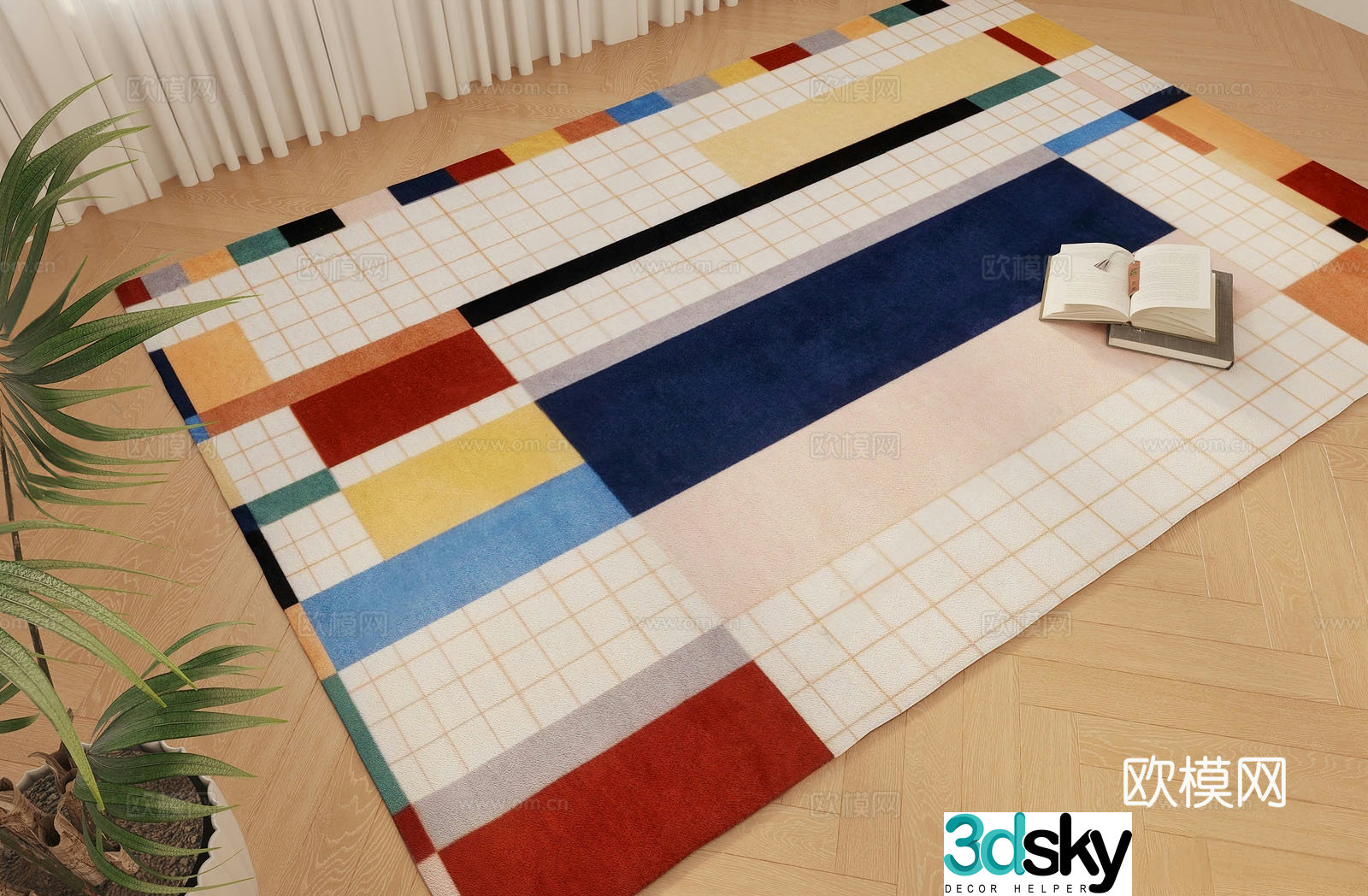 Modern carpet_Dopamine carpet_Children’s carpet_Bauhaus_Memphis_Dopamine 3D model
