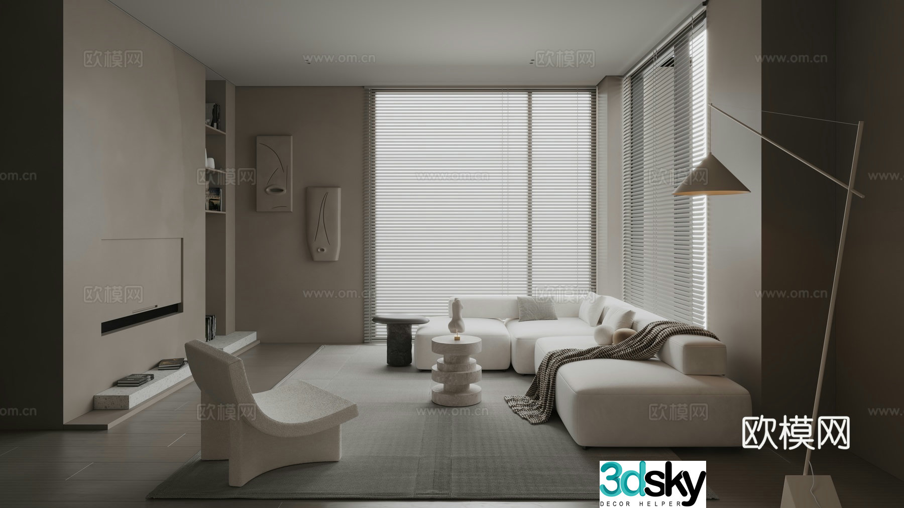 Living room sofa living room dining carpet empty living room 3d model