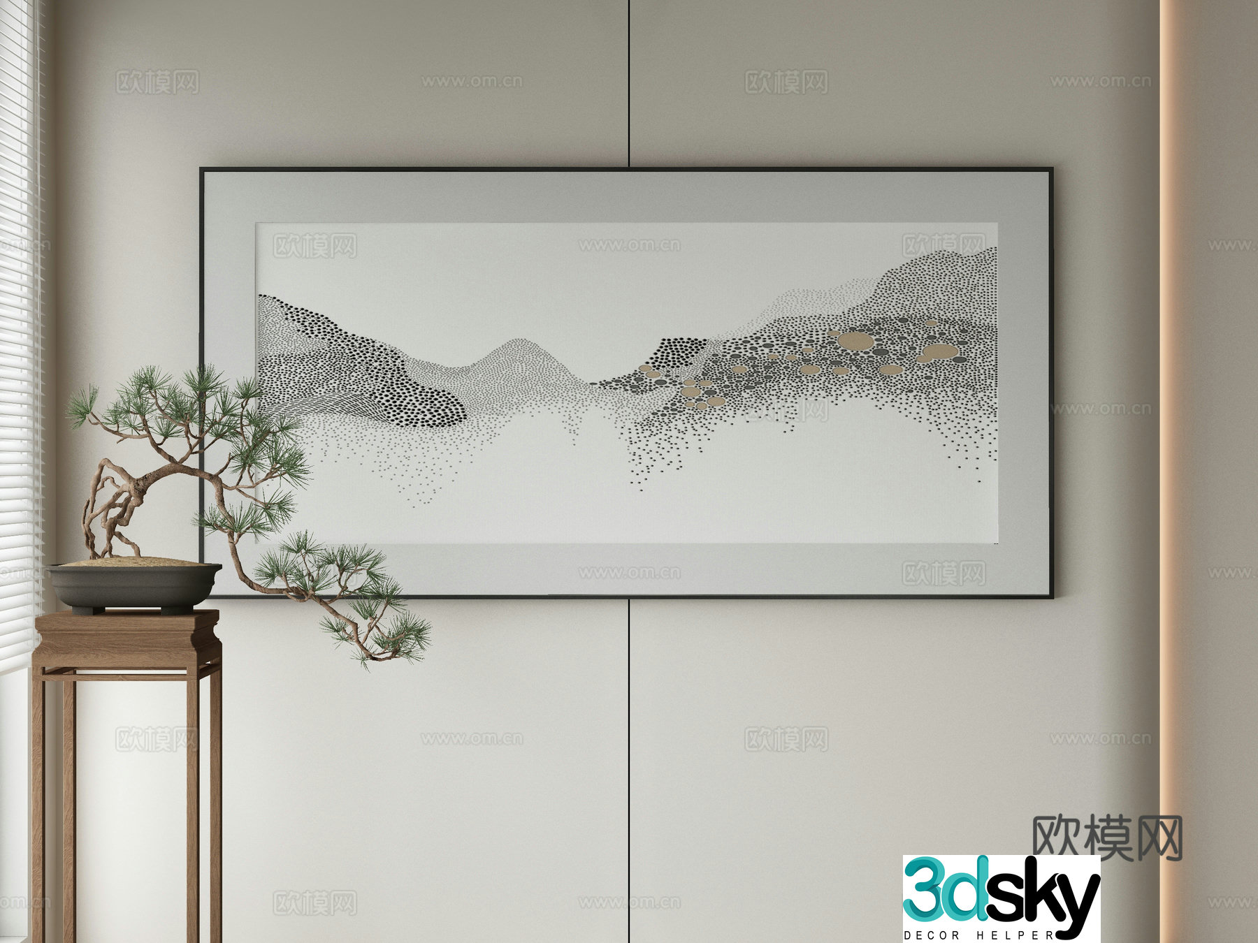 Wasabi hanging painting oil painting 3d model