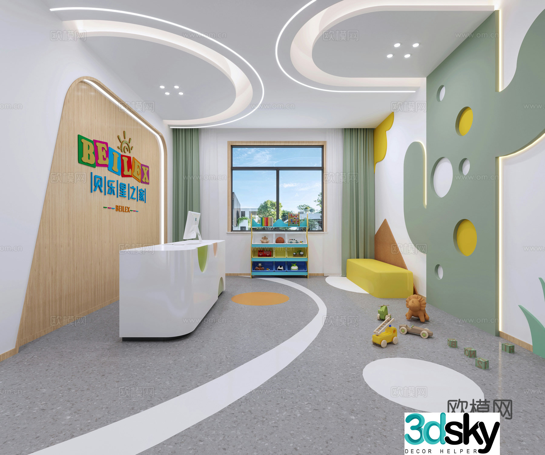 Kindergarten hall aisle 3d model