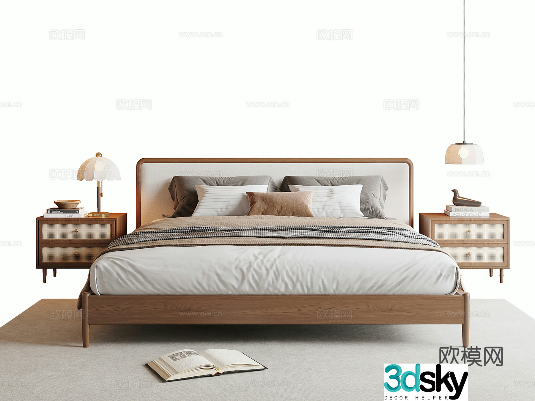 Wasabi Middle Style Double Bed 3D Model