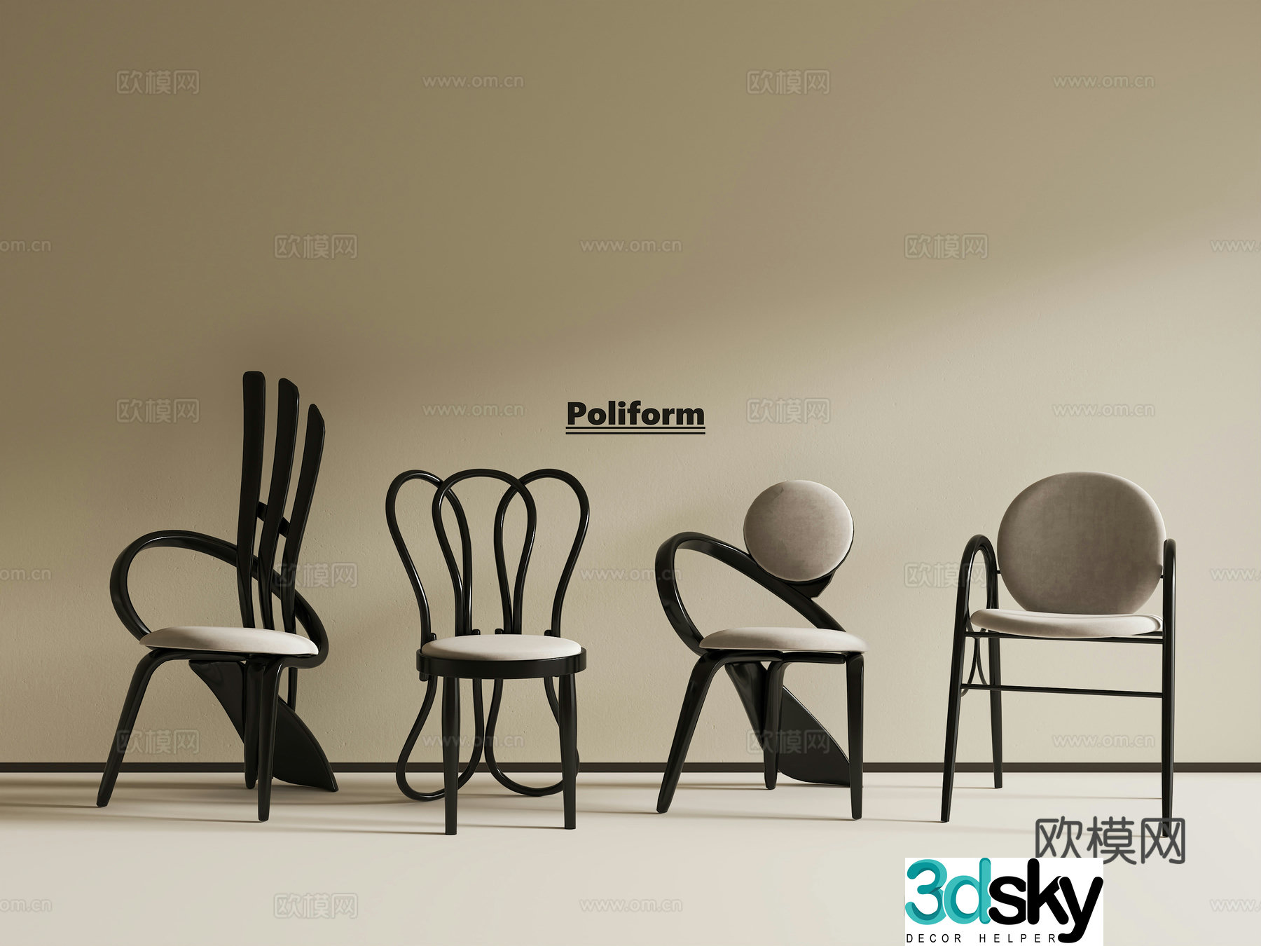 Retro medieval dining chair Medium vintage vintage dining chair Special shape dining chair Wooden chair Art dining chair Single chair group 3d model