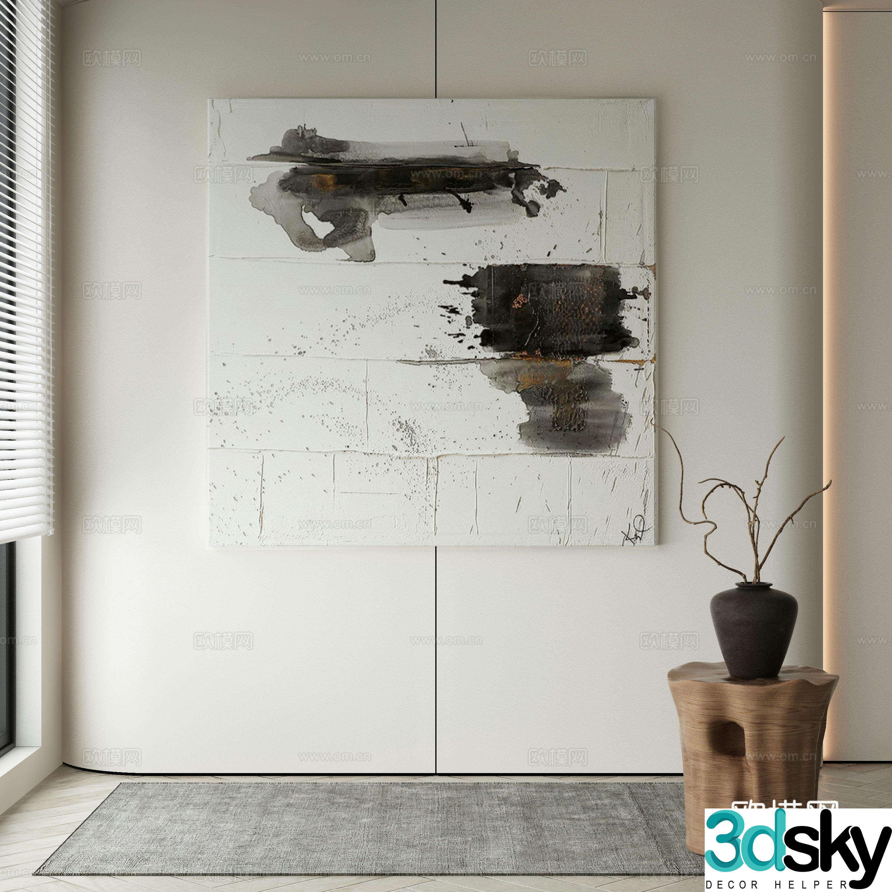 Wasabi hanging painting oil painting 3d model