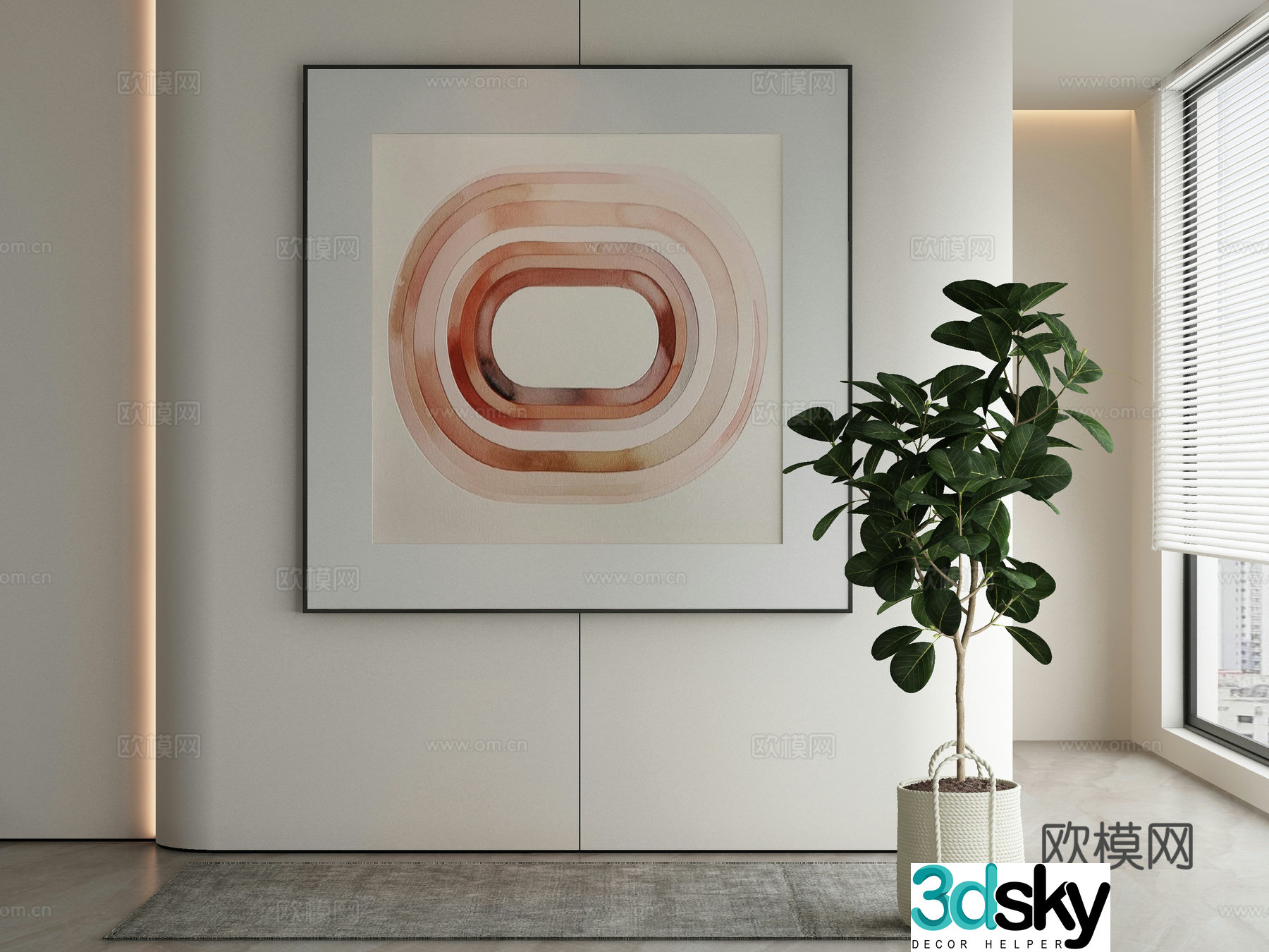 Wasabi hanging painting oil painting 3d model