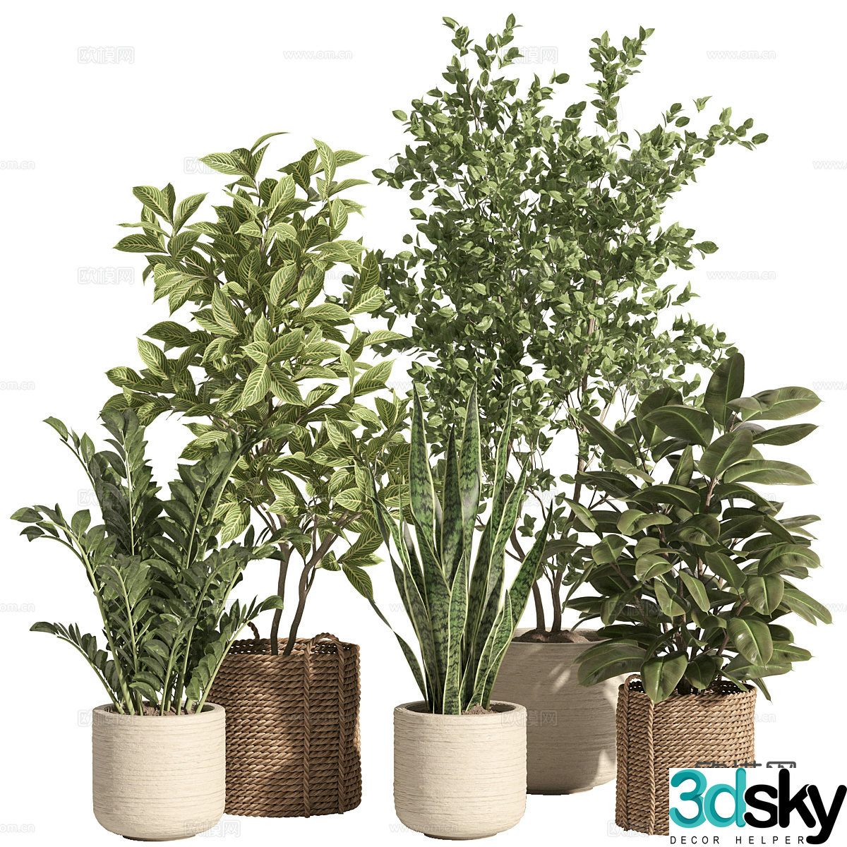 New Chinese style wabi sabi pot plant 3D model