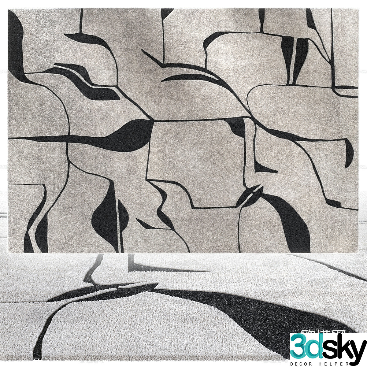 Modern Italian Petalos carpet 3d model