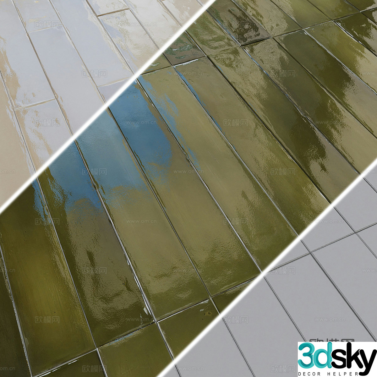 Ceramic tiles Flower tiles Antique tiles 3D model
