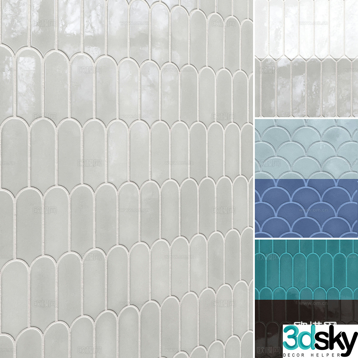 Ceramic tiles Flower tiles Antique tiles 3D model