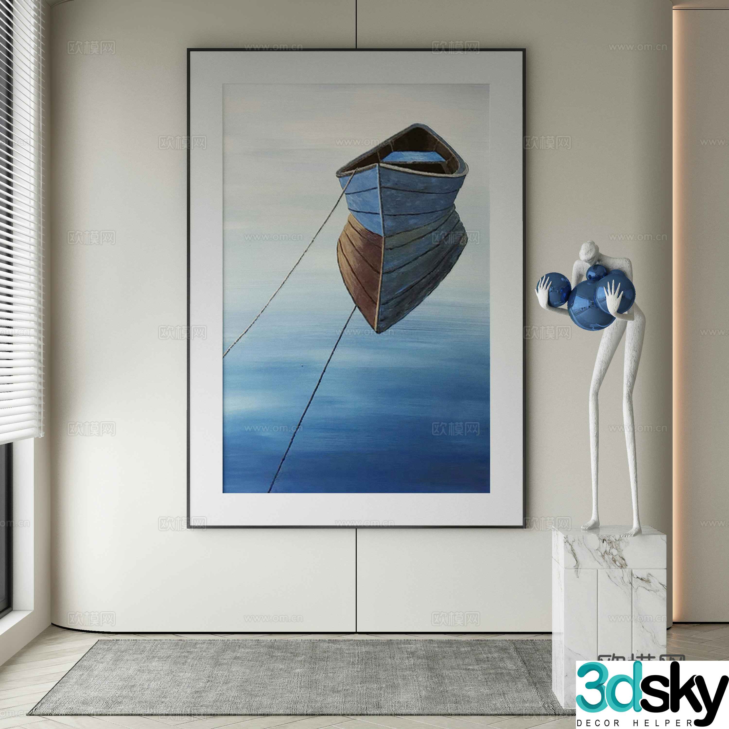 Wasabi hanging painting oil painting 3d model