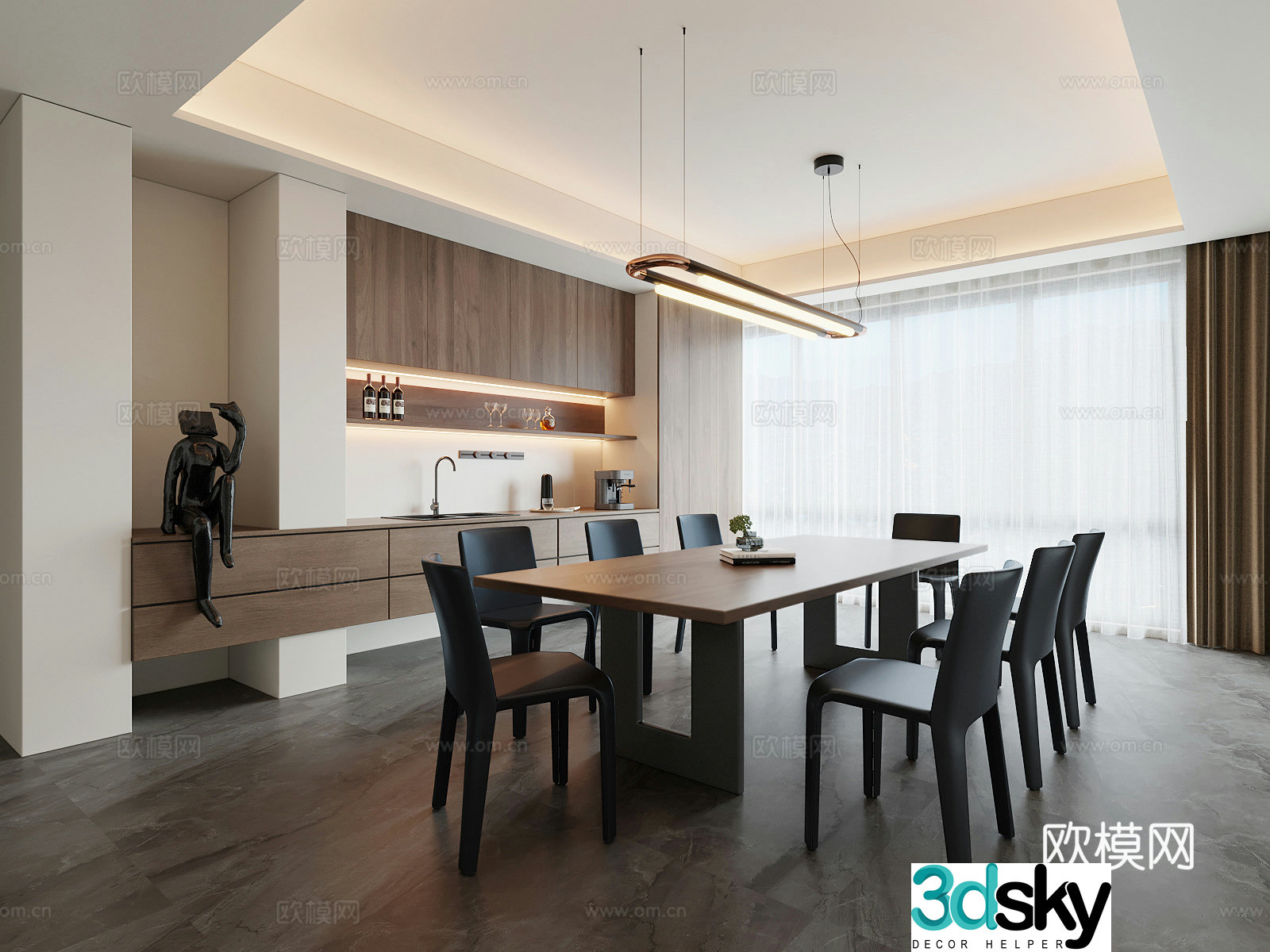 Modern Italian restaurant 3d model