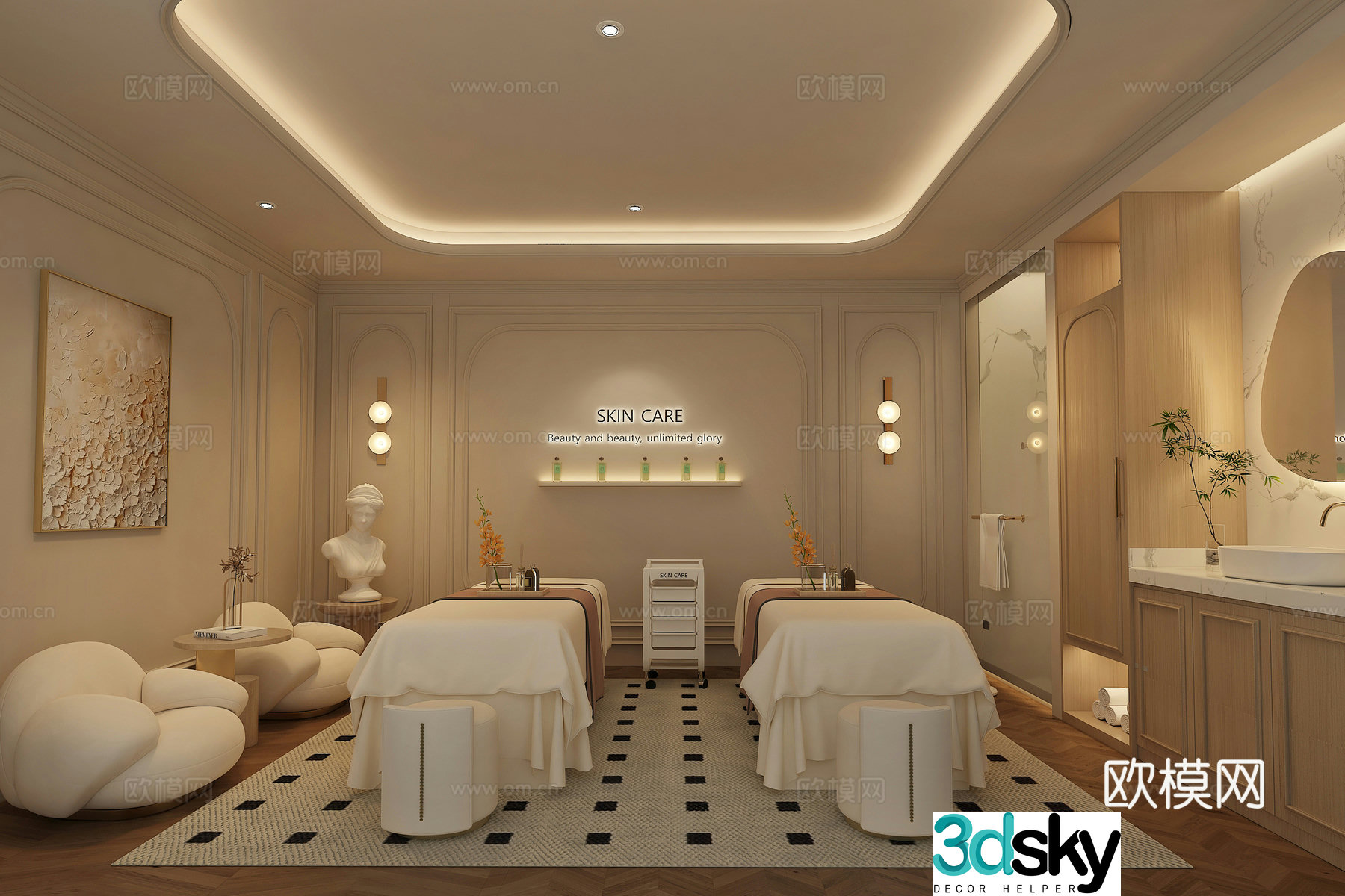 French beauty salon beauty room French beauty spa beauty salon design 3D model