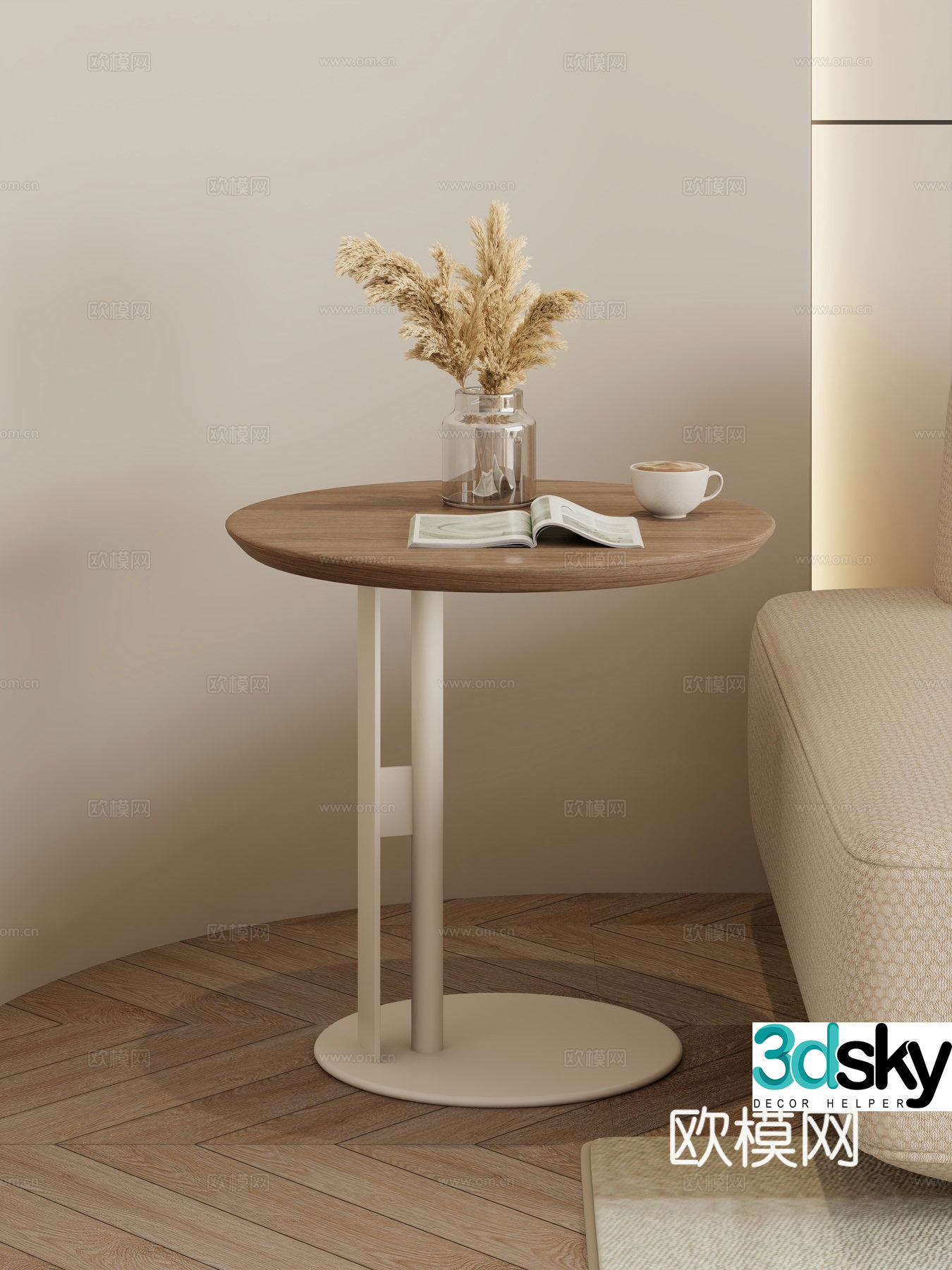Modern side table corner table shelf decoration 3d model