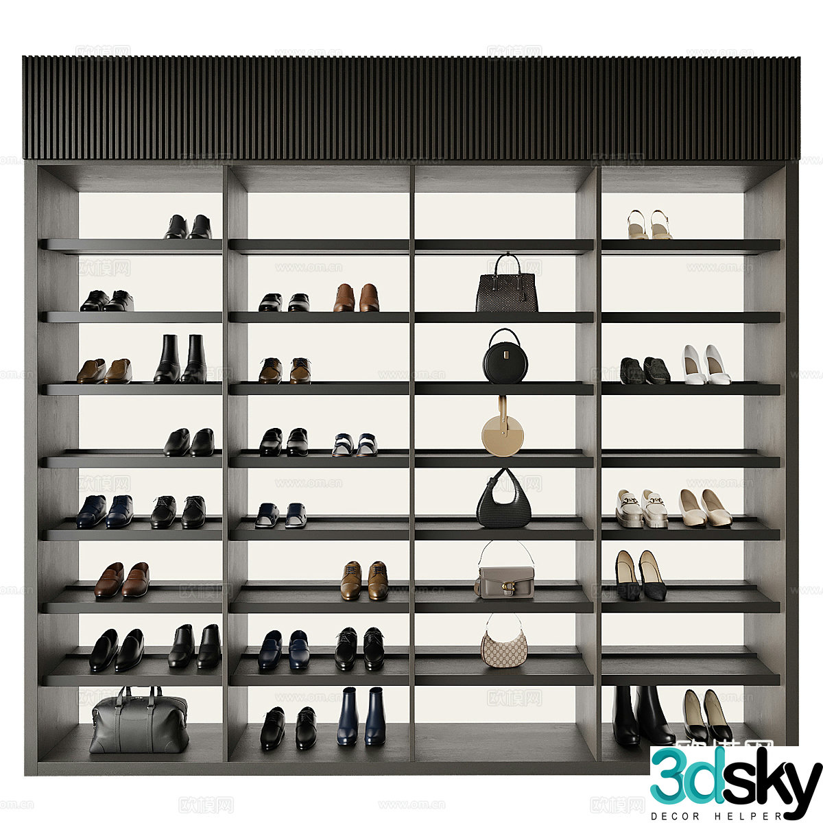 Modern Italian minimalist shoe cabinet 3D model