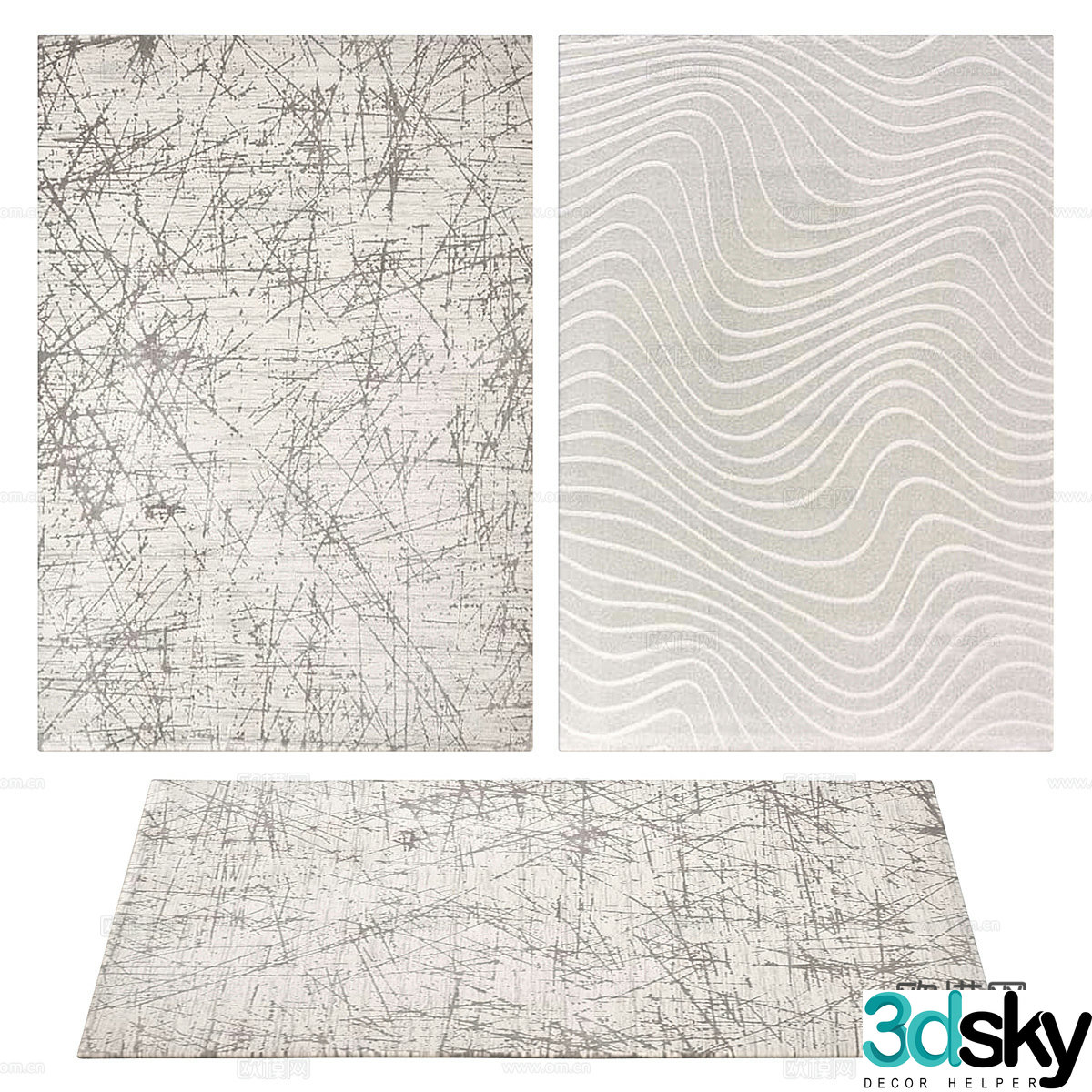New Chinese style fabric carpet 3D model