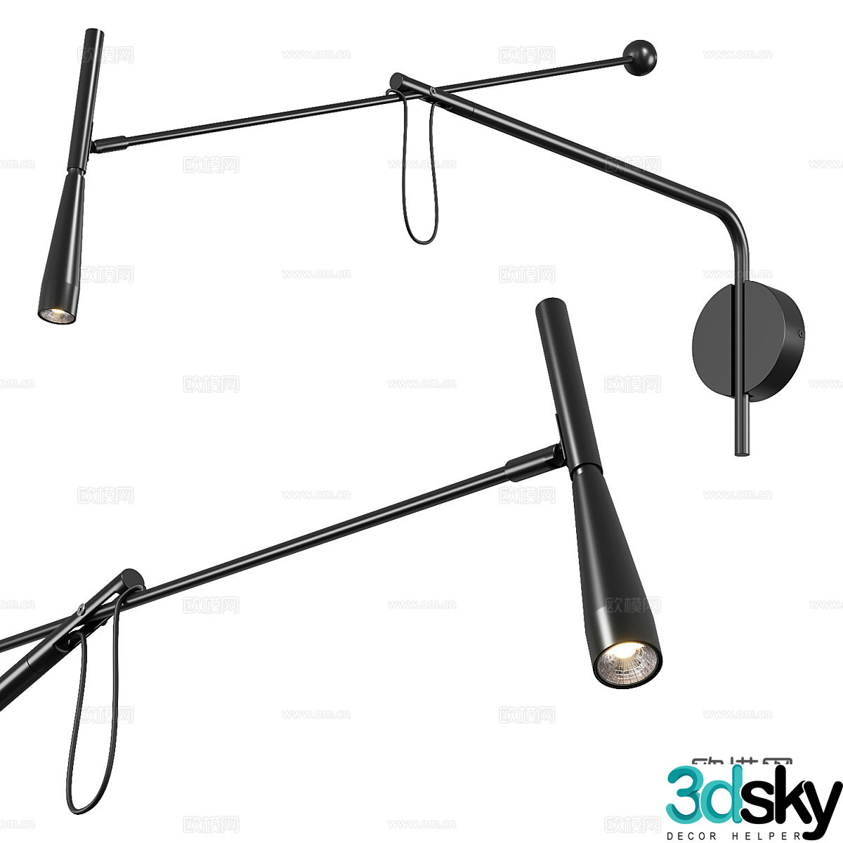 Modern Italian minimalist ODEON wall light 3d model