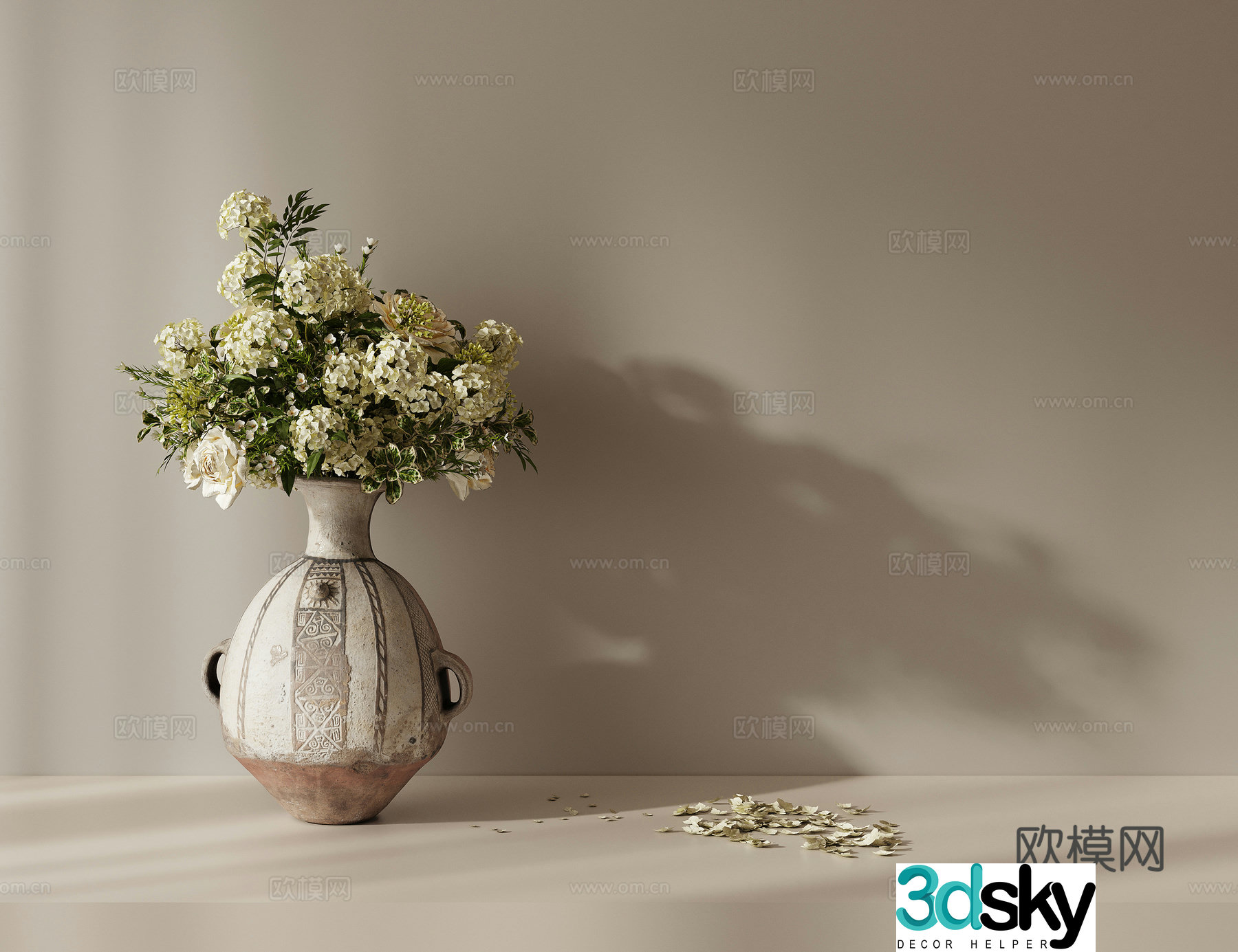 3D model of vase potted plants
