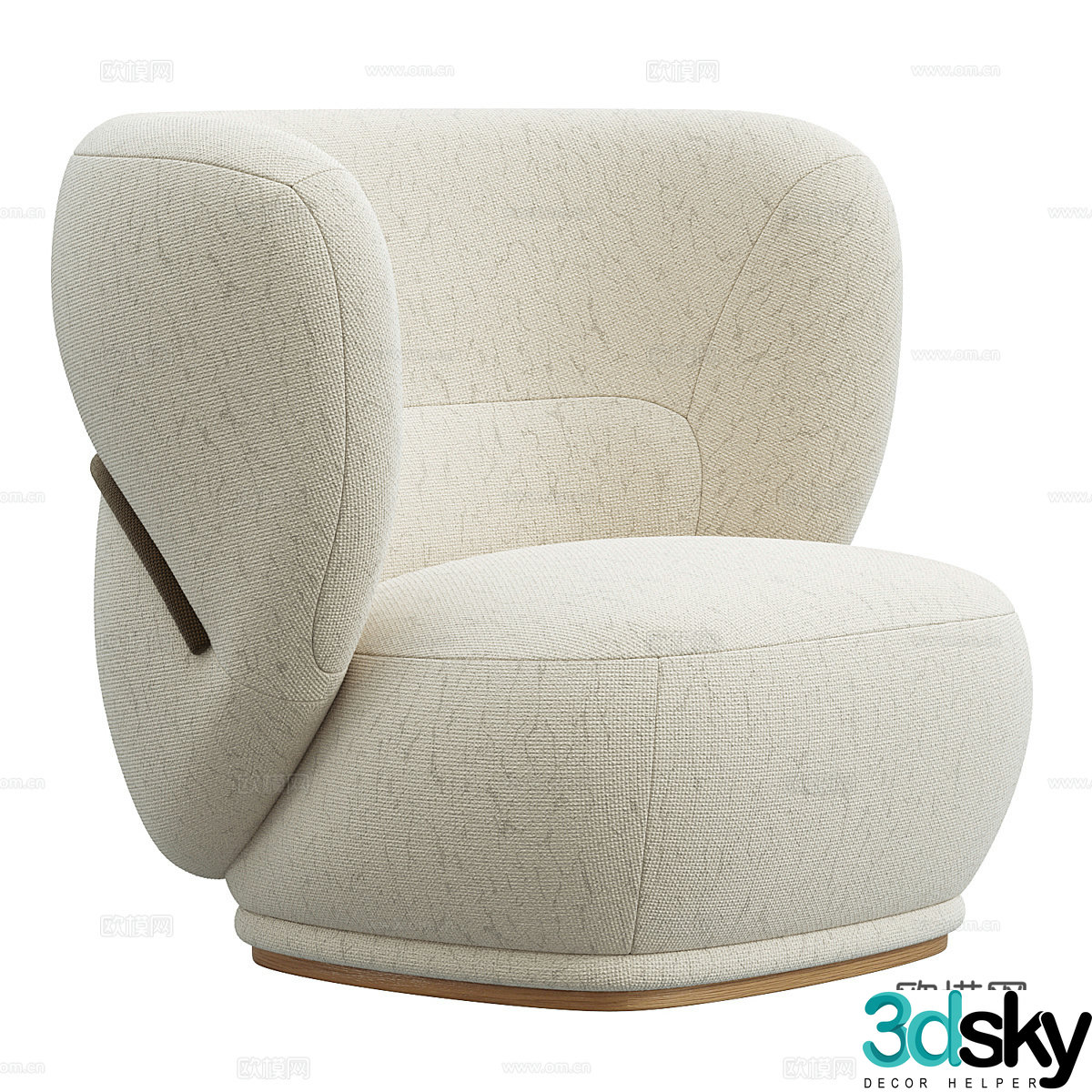 Modern Creamy CALLISTA Armchair 3d Model