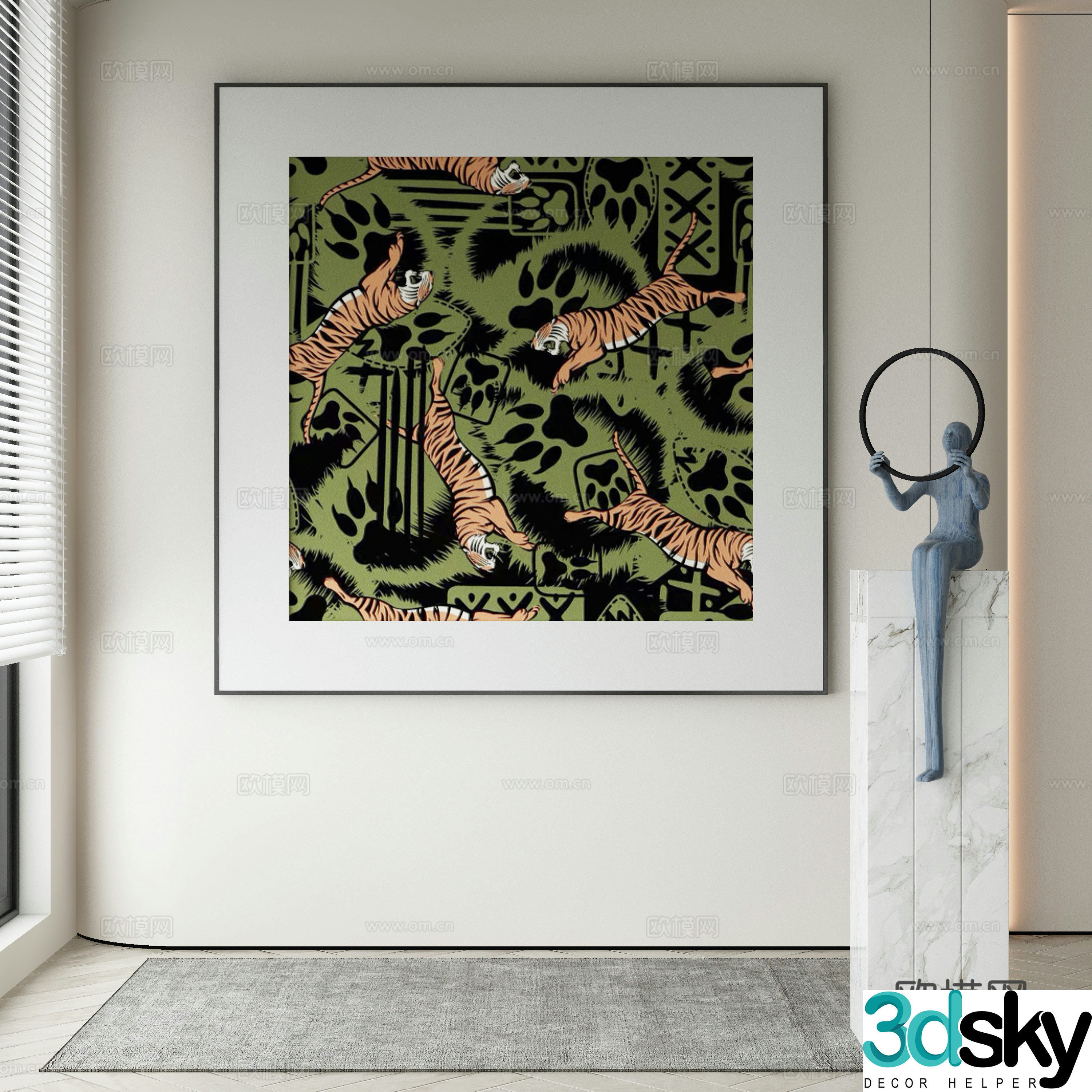 Wasabi hanging painting oil painting 3d model