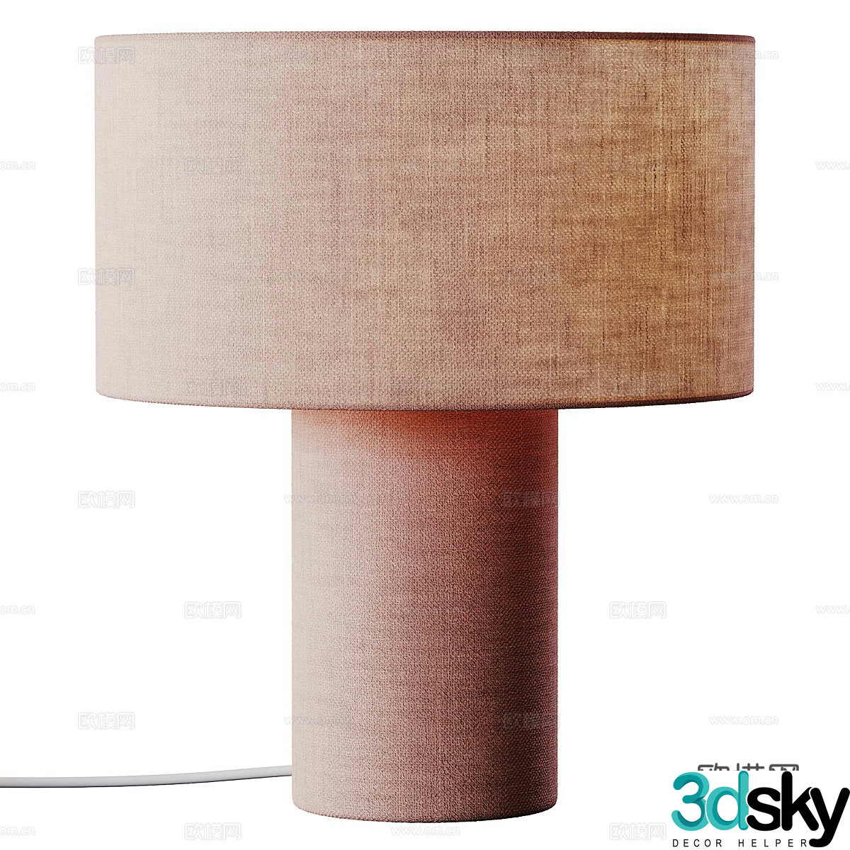 New Chinese style fabric table lamp 3D model