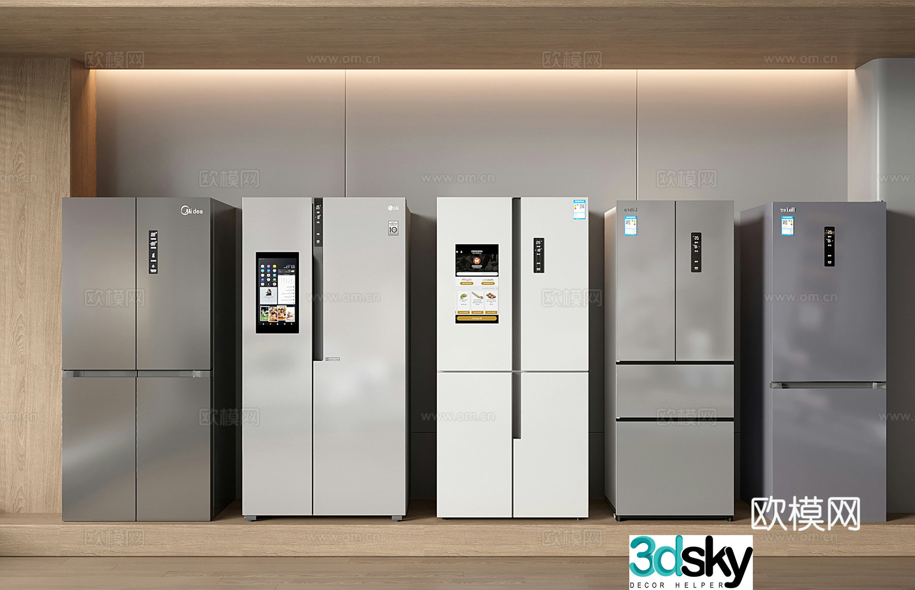 Modern refrigerator combination single door refrigerator double door refrigerator three door refrigerator four door refrigerator 3D model