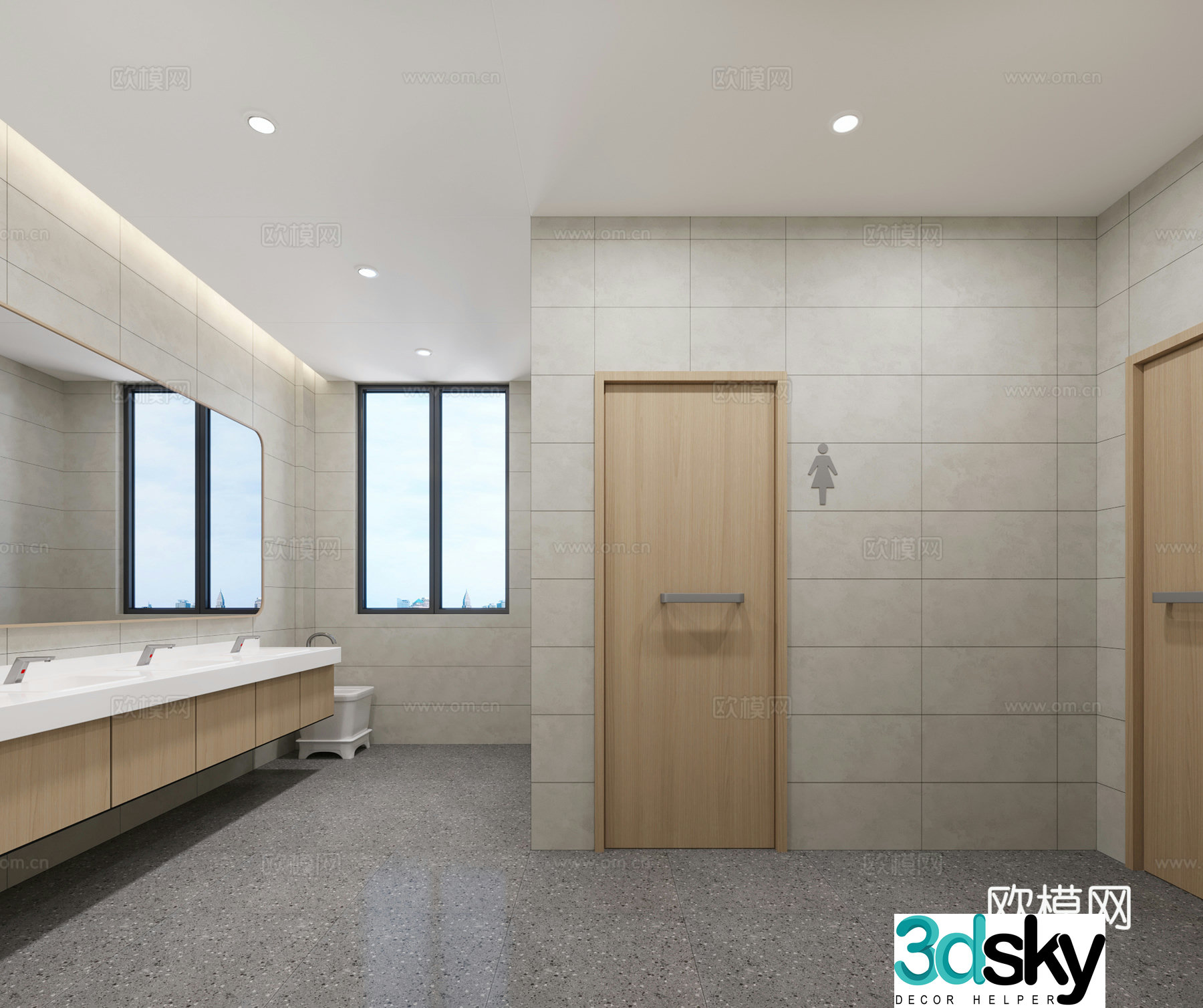 Public bathroom 3d model